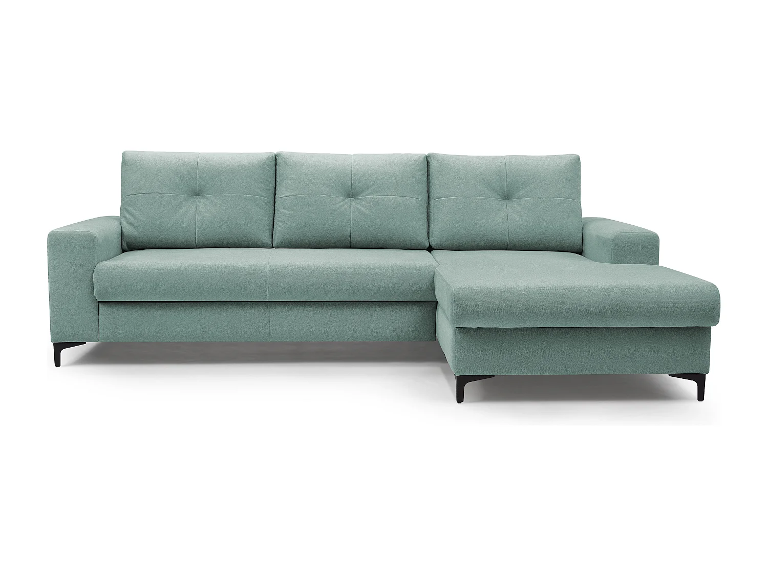 Ecksofa AVRA mit Schlaffunktion, Stauraum, rechte Seite, 251x165x85 cm, Farbe: HELLGRÜN