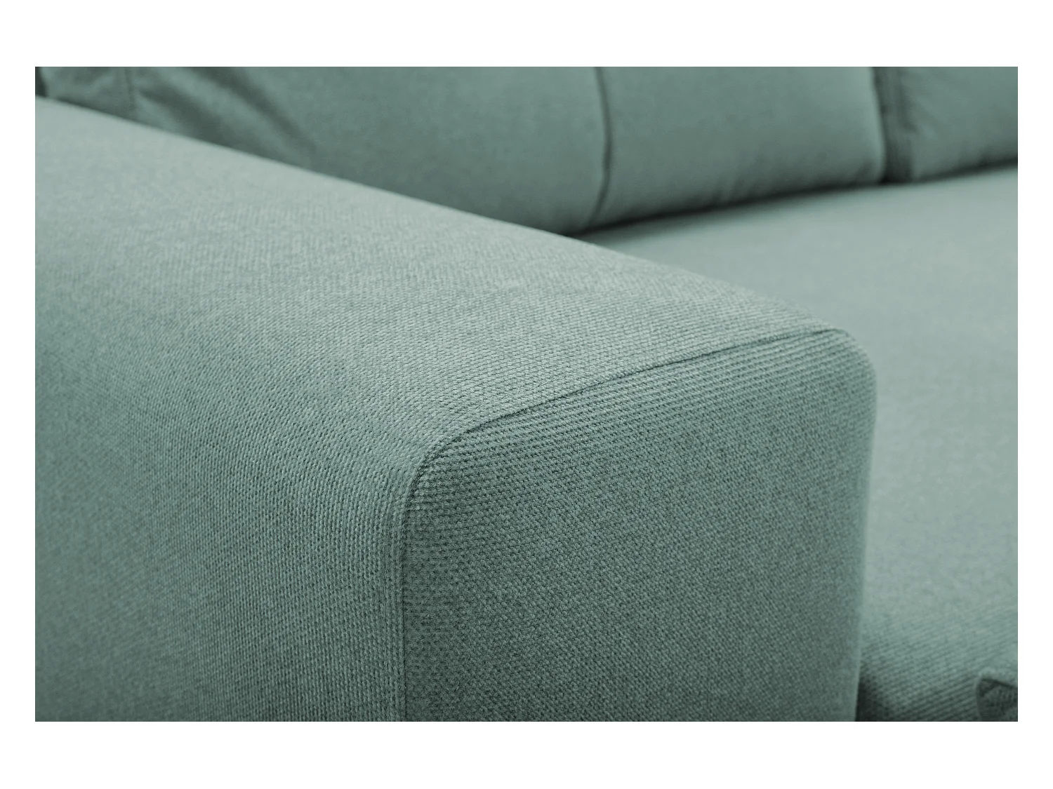 Canapé d'angle AVRA convertible, coffre de rangement, côté droit, 251x165x85 cm, couleur : VERT CLAIR