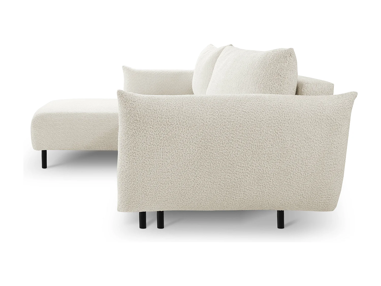 Hoekbank ADEL met slaapfunctie en opbergruimte – L-vorm, metalen poten, verstelbaar, 145x212 cm, 257x90x171 cm, BEIGE