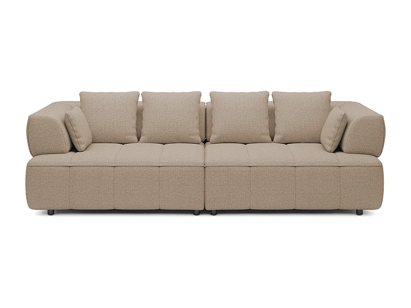 Canapé AULA BigSofa avec profondeur d'assise réglable, sans fonction couchage, dossier réglable, design moderne, beige, 284x111x84/75 cm