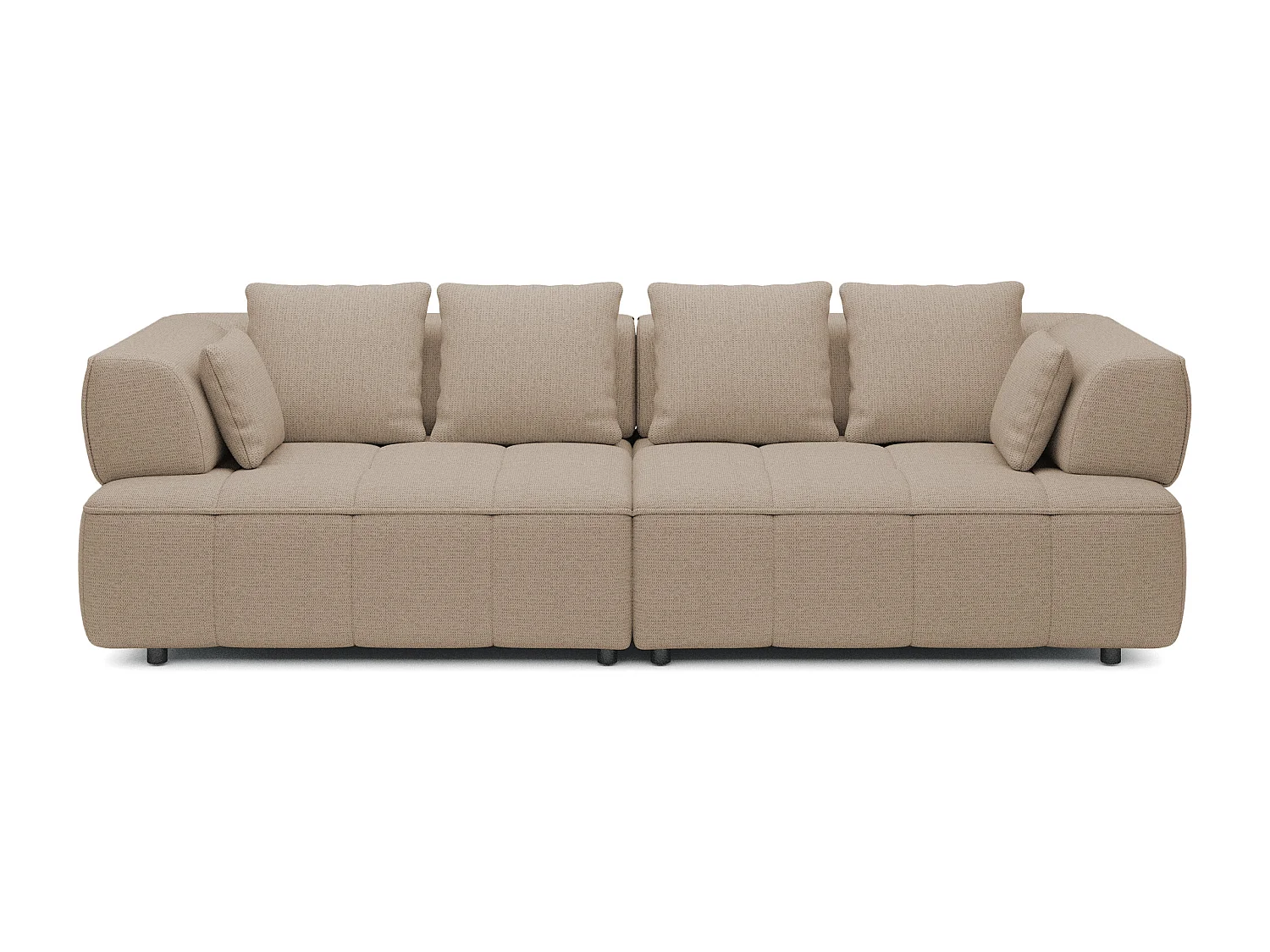 AULA BigSofa met verstelbare zitdiepte, zonder slaapfunctie, verstelbare rugleuning, modern design, beige, 284x111x84/75 cm