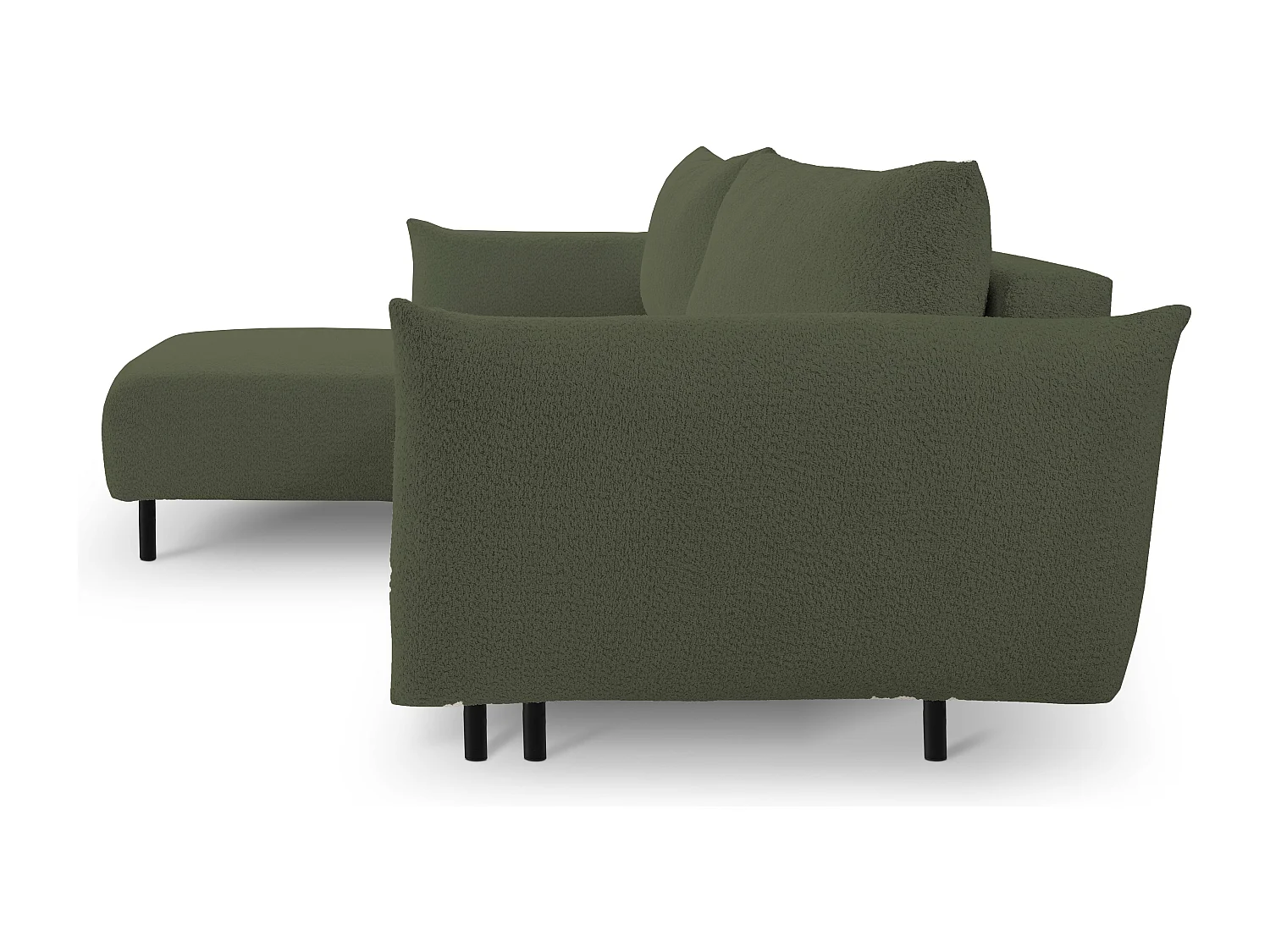 Hoekbank ADEL met slaapfunctie en opbergruimte – L-vorm, metalen poten, verstelbaar, 145x212 cm, 257x90x171 cm, GROEN