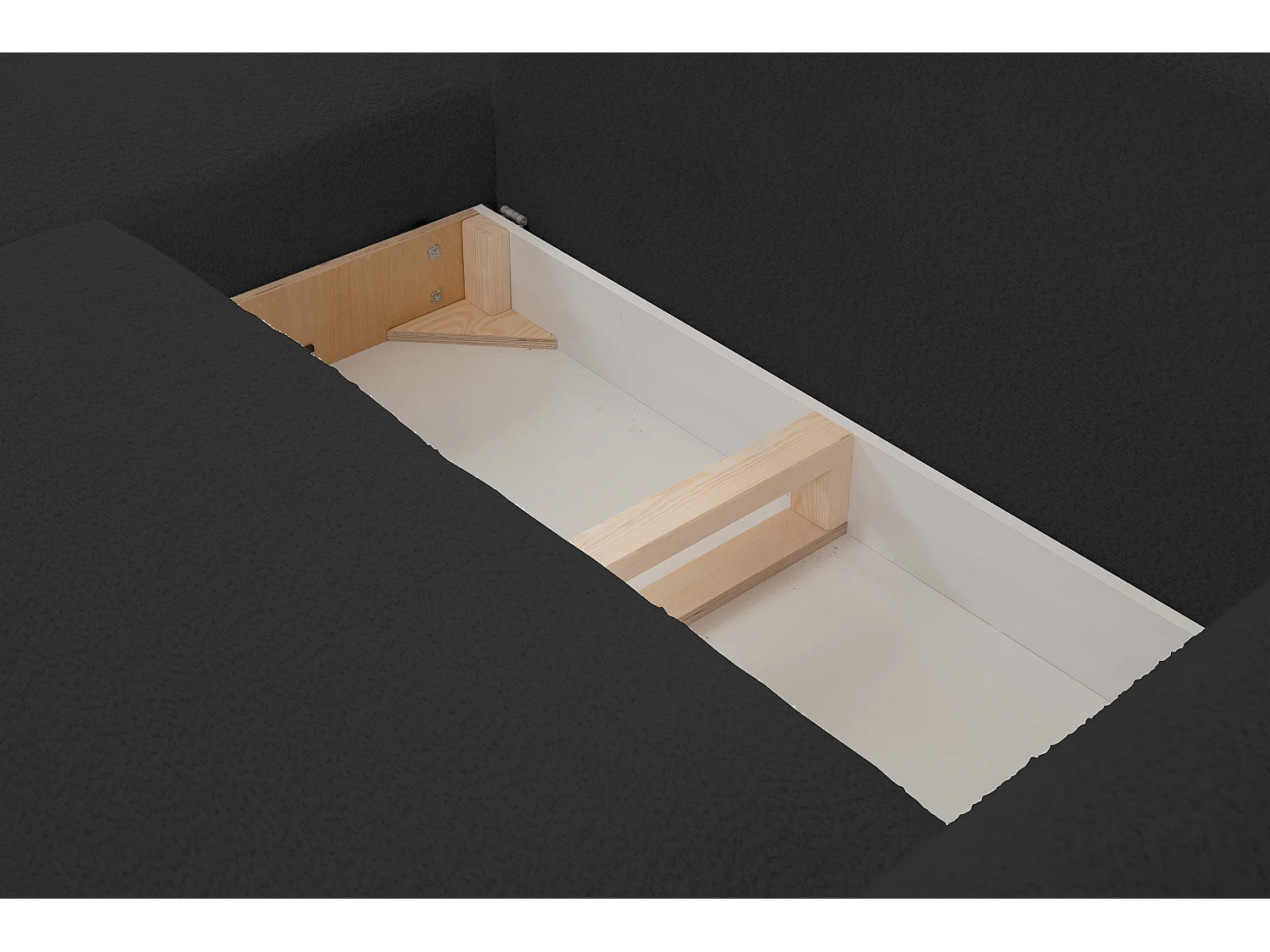 Ecksofa ADEL mit Schlaffunktion und Bettkasten – L-Form, Metallfüße, verstellbar, 145x212cm, 257x90x171cm SCHWARZ