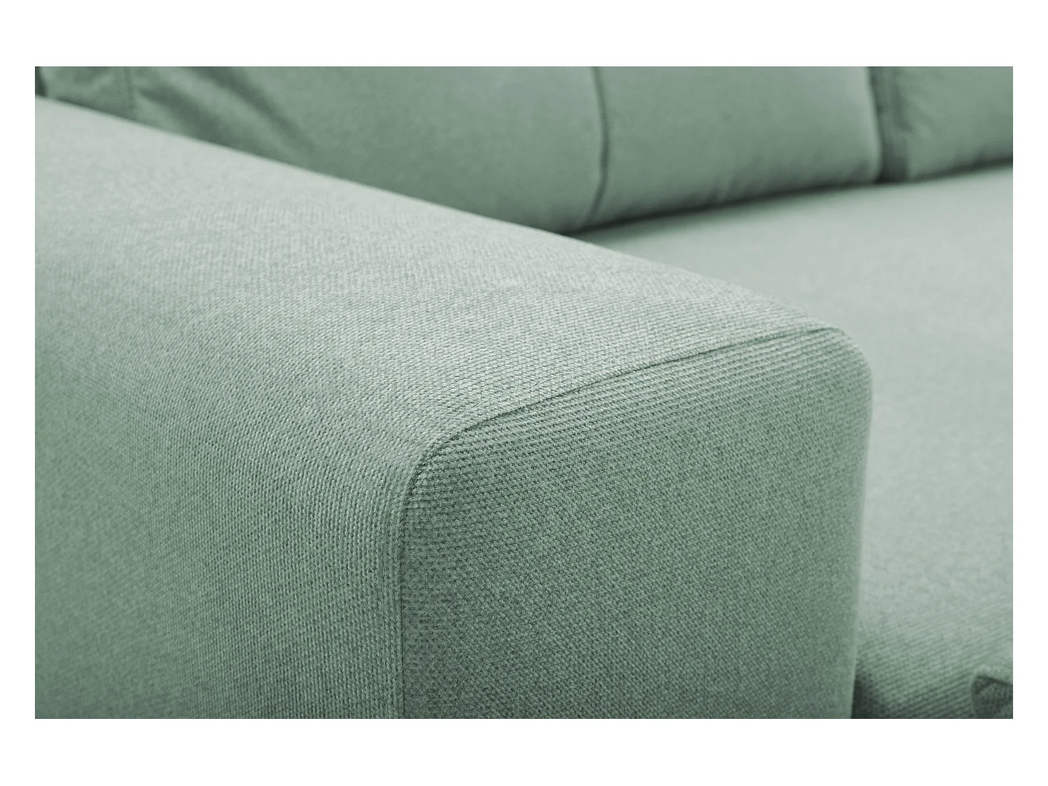 Canapé d'angle AVRA convertible, coffre de rangement, côté gauche, 251x165x85 cm, couleur : TURQUOISE