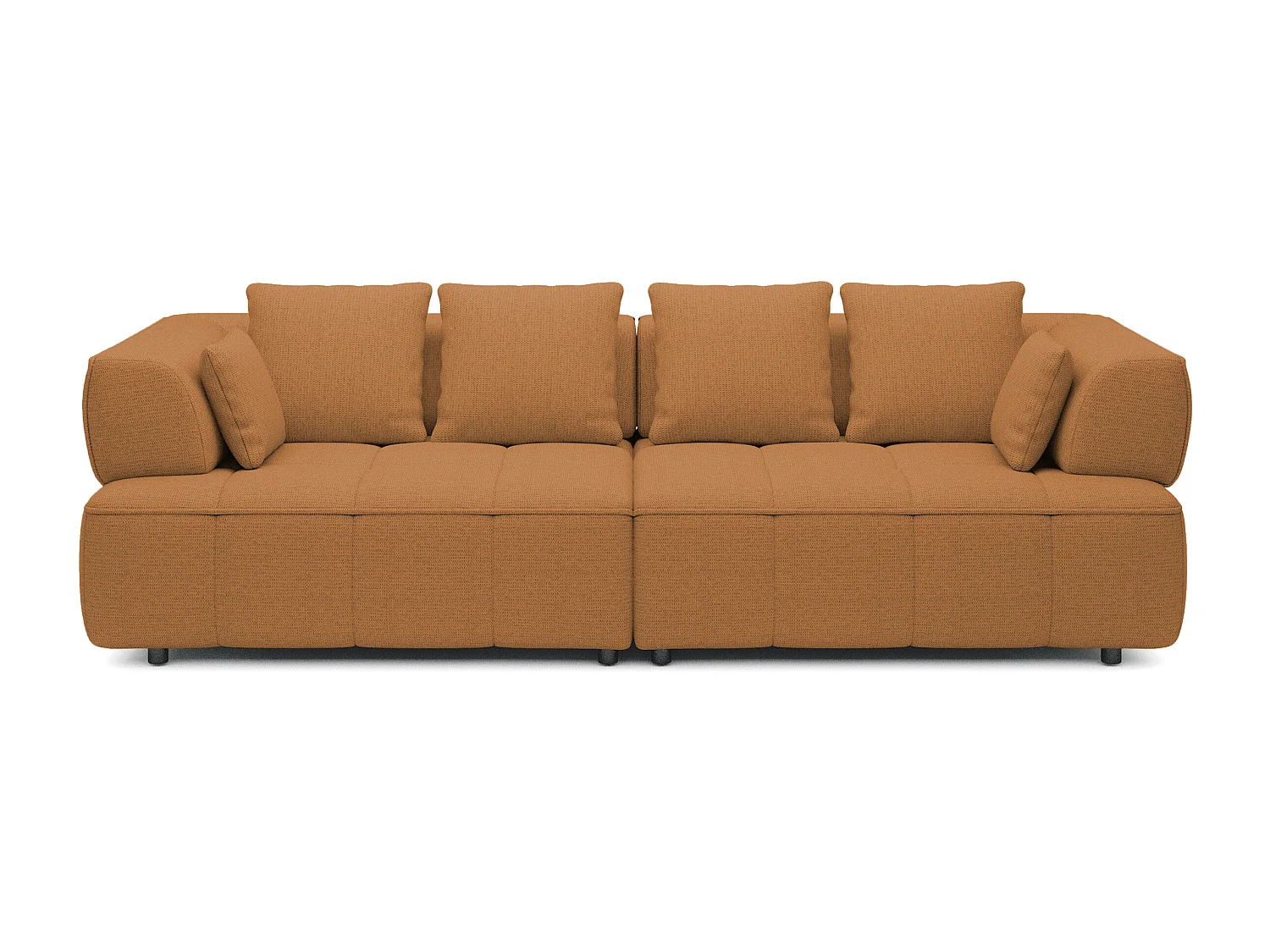AULA BigSofa met verstelbare zitdiepte, zonder slaapfunctie, verstelbare rugleuning, modern design, oranje, 284x111x84/75 cm
