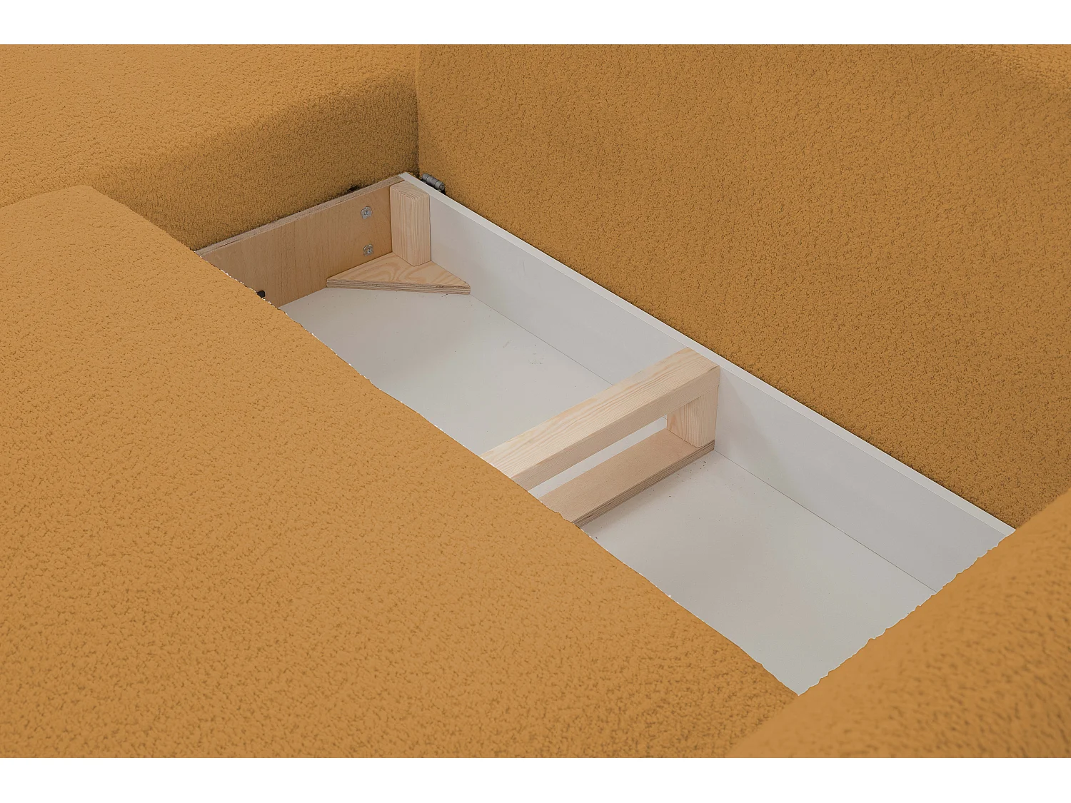 Ecksofa ADEL mit Schlaffunktion und Bettkasten – L-Form, Metallfüße, verstellbar, 145x212cm, 257x90x171cm GOLD