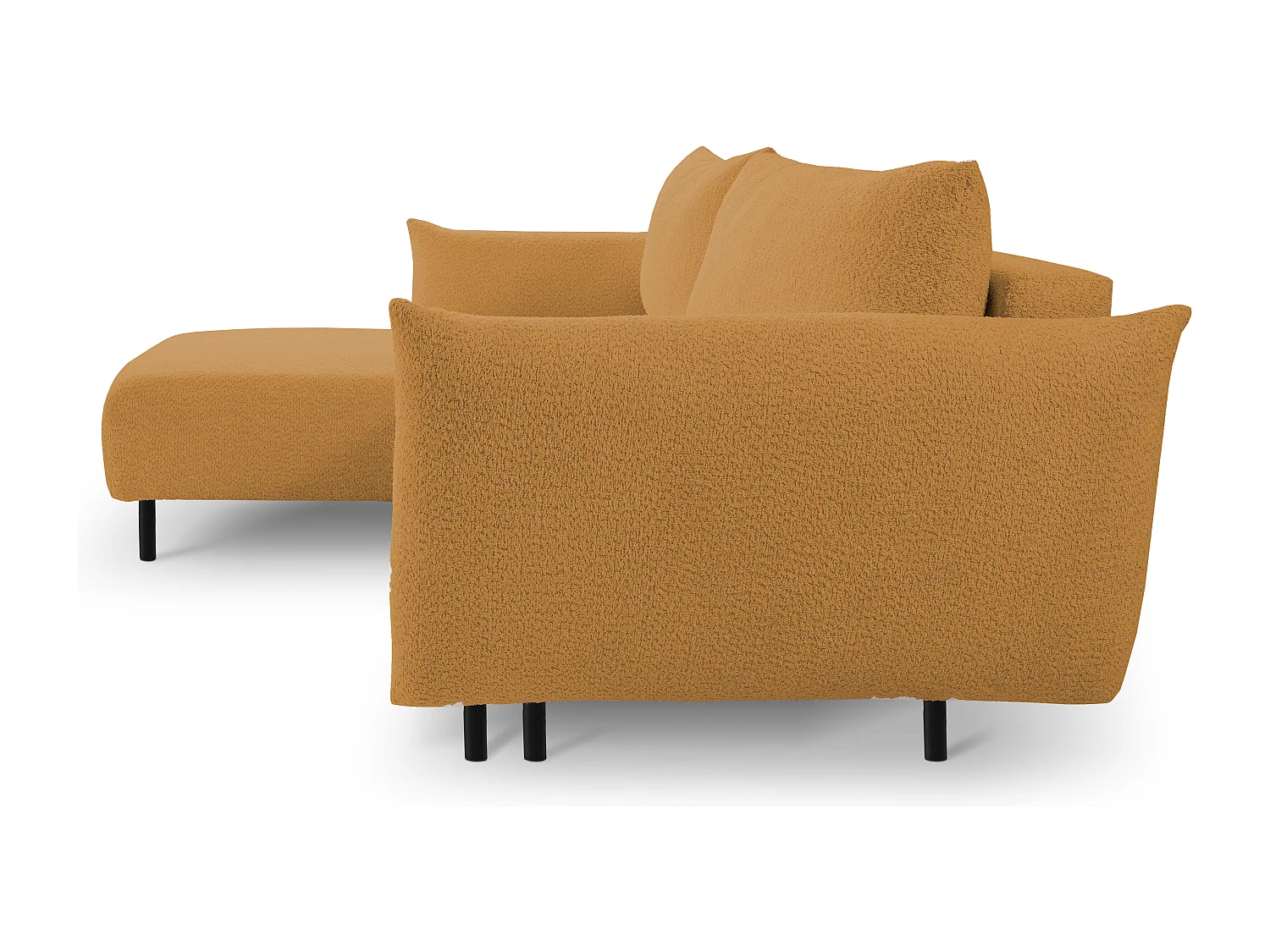 Ecksofa ADEL mit Schlaffunktion und Bettkasten – L-Form, Metallfüße, verstellbar, 145x212cm, 257x90x171cm GOLD