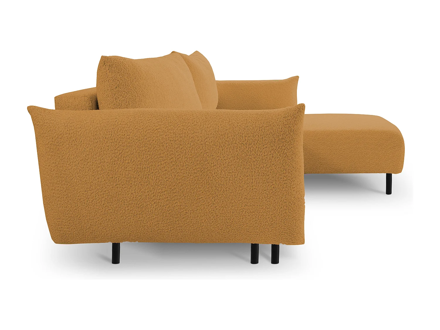 Hoekbank ADEL met slaapfunctie en opbergruimte – L-vorm, metalen poten, verstelbaar, 145x212 cm, 257x90x171 cm, GOUD RECHTS