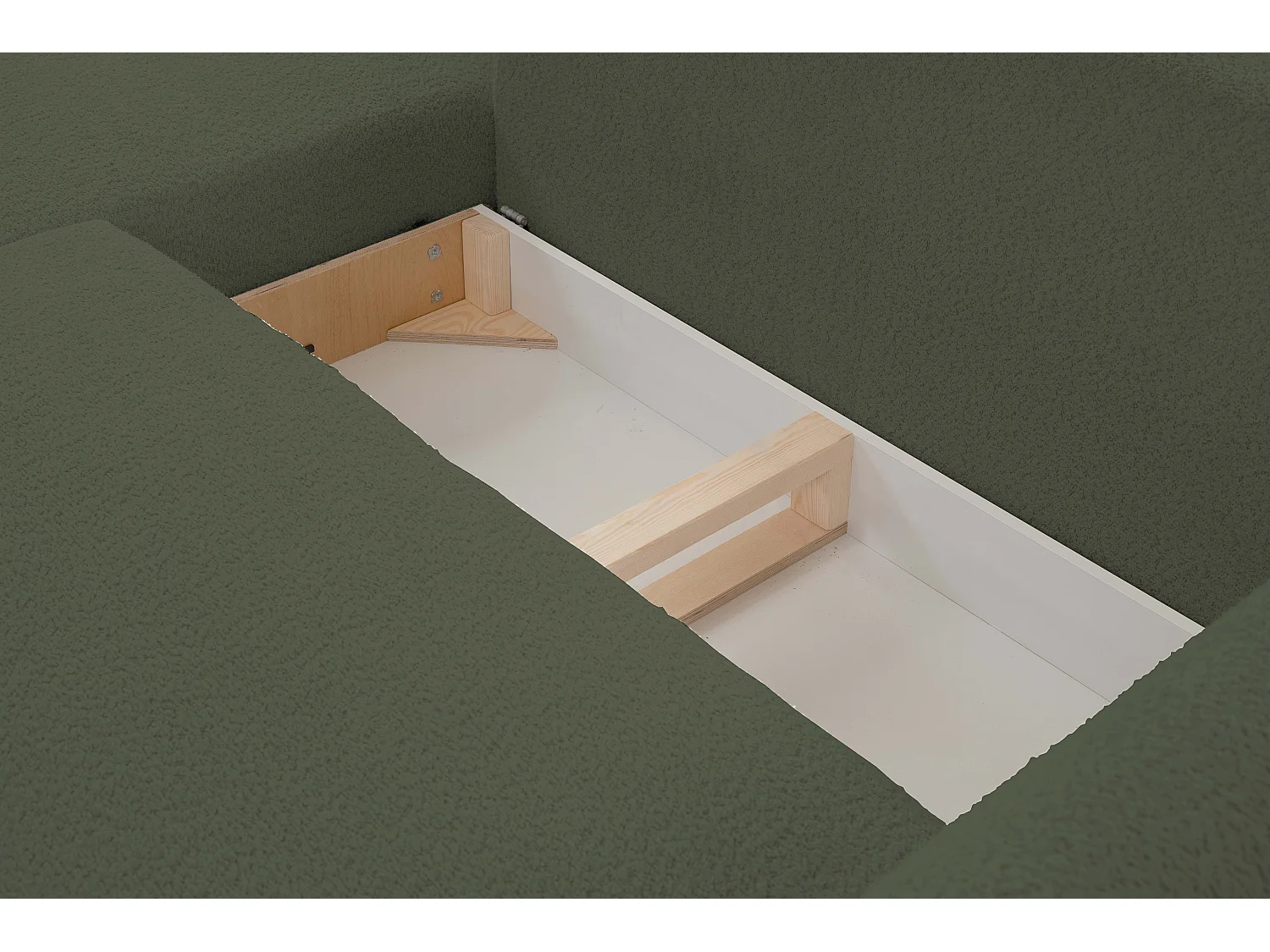 Hoekbank ADEL met slaapfunctie en opbergruimte – L-vorm, metalen poten, verstelbaar, 145x212 cm, 257x90x171 cm, GROEN RECHTS