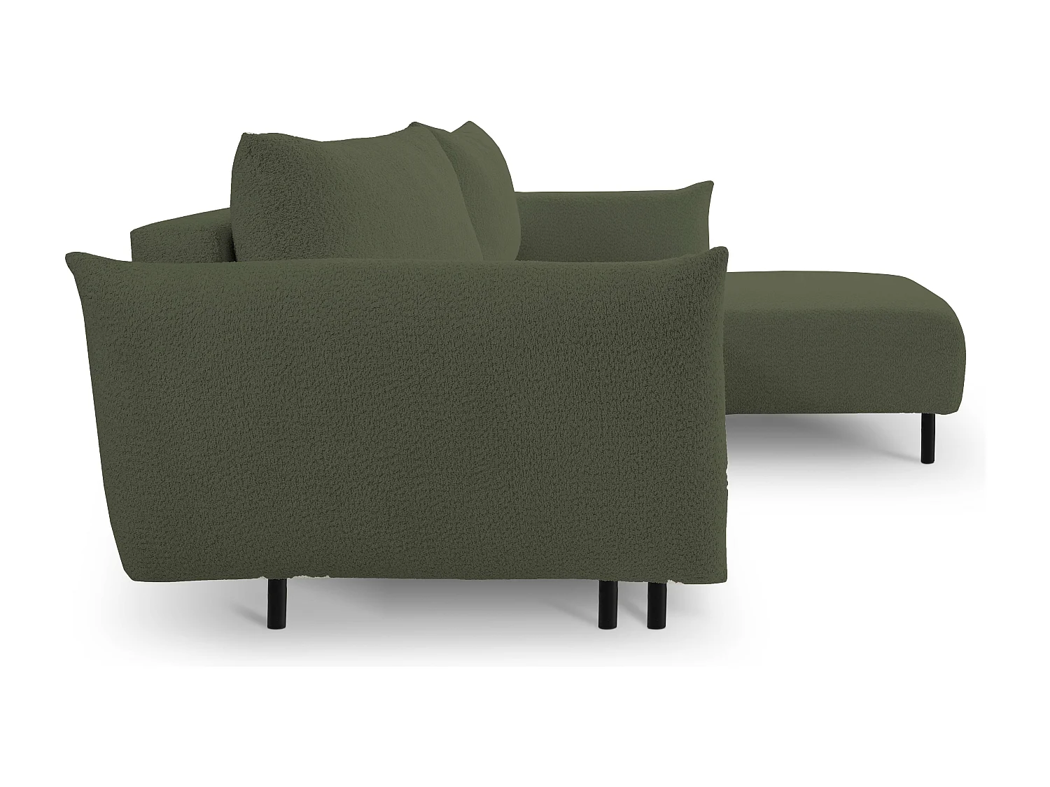 Hoekbank ADEL met slaapfunctie en opbergruimte – L-vorm, metalen poten, verstelbaar, 145x212 cm, 257x90x171 cm, GROEN RECHTS