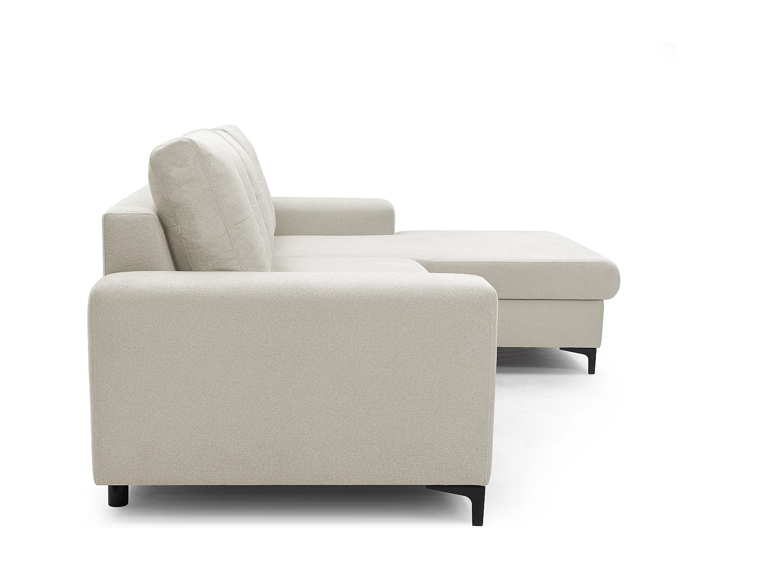 Hoekbank AVRA – Slaapfunctie, opbergruimte, rechterzijde, 251x165x85 cm, kleur: BEIGE