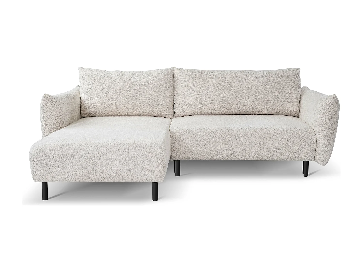 Hoekbank ADEL met slaapfunctie en opbergruimte – L-vorm, metalen poten, verstelbaar, 145x212 cm, 257x90x171 cm, KERST