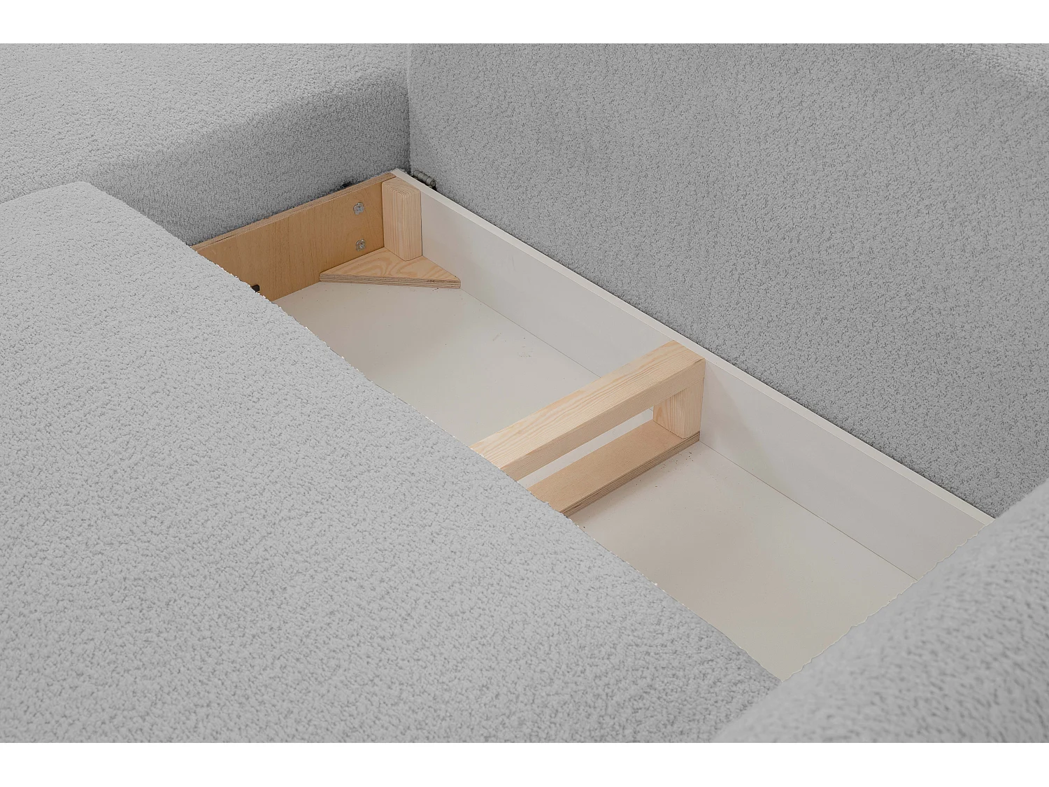 Ecksofa ADEL mit Schlaffunktion und Bettkasten – L-Form, Metallfüße, verstellbar, 145x212cm, 257x90x171cm GRAU