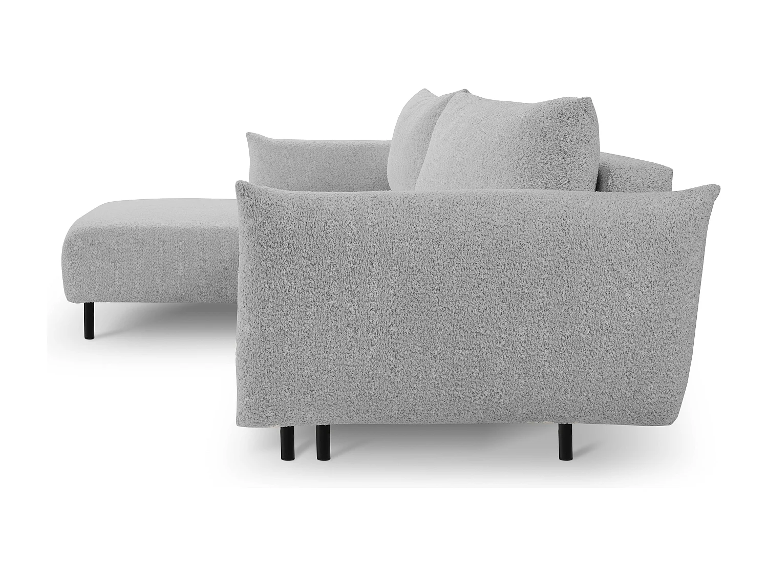 Ecksofa ADEL mit Schlaffunktion und Bettkasten – L-Form, Metallfüße, verstellbar, 145x212cm, 257x90x171cm GRAU