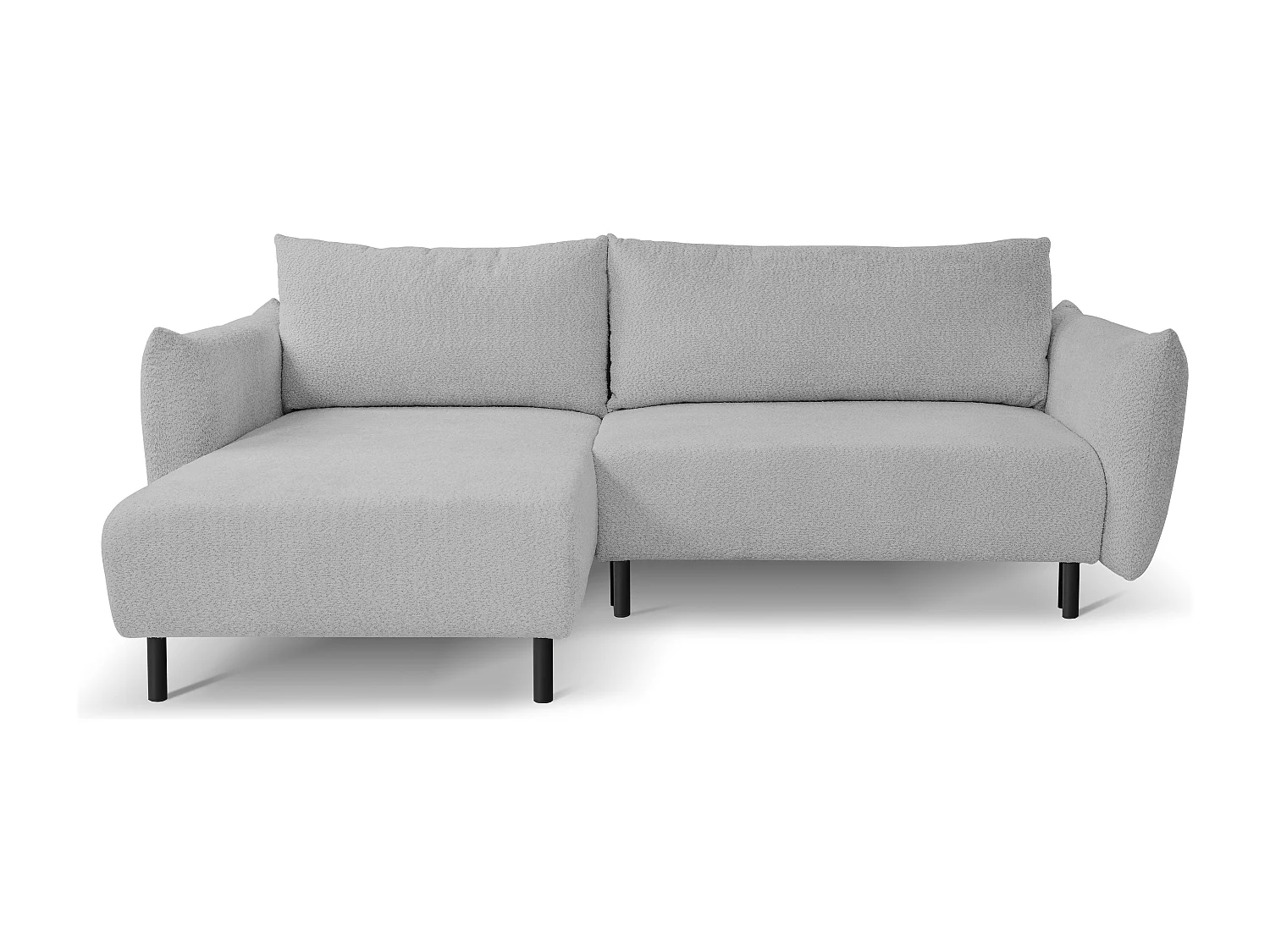 Hoekbank ADEL met slaapfunctie en opbergruimte – L-vorm, metalen poten, verstelbaar, 145x212 cm, 257x90x171 cm, GRIJS