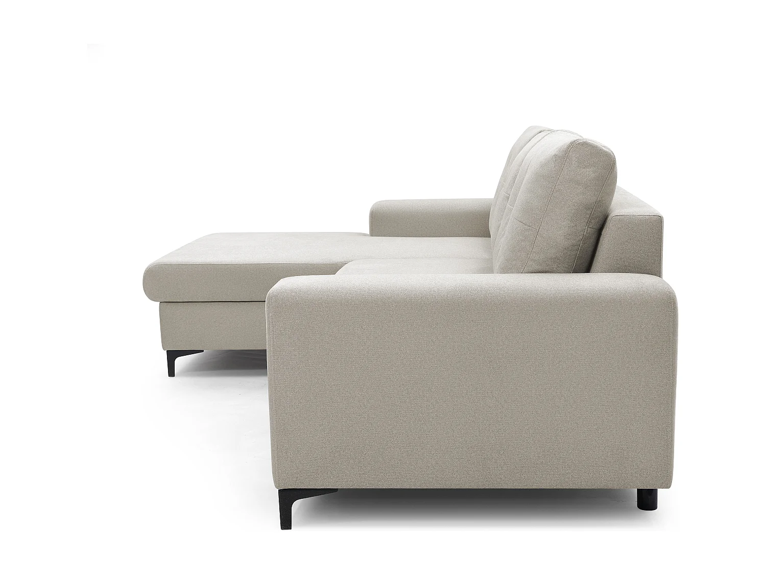 Ecksofa AVRA mit Schlaffunktion, Stauraum, linke Seite, 251x165x85 cm, Farbe: WEISS