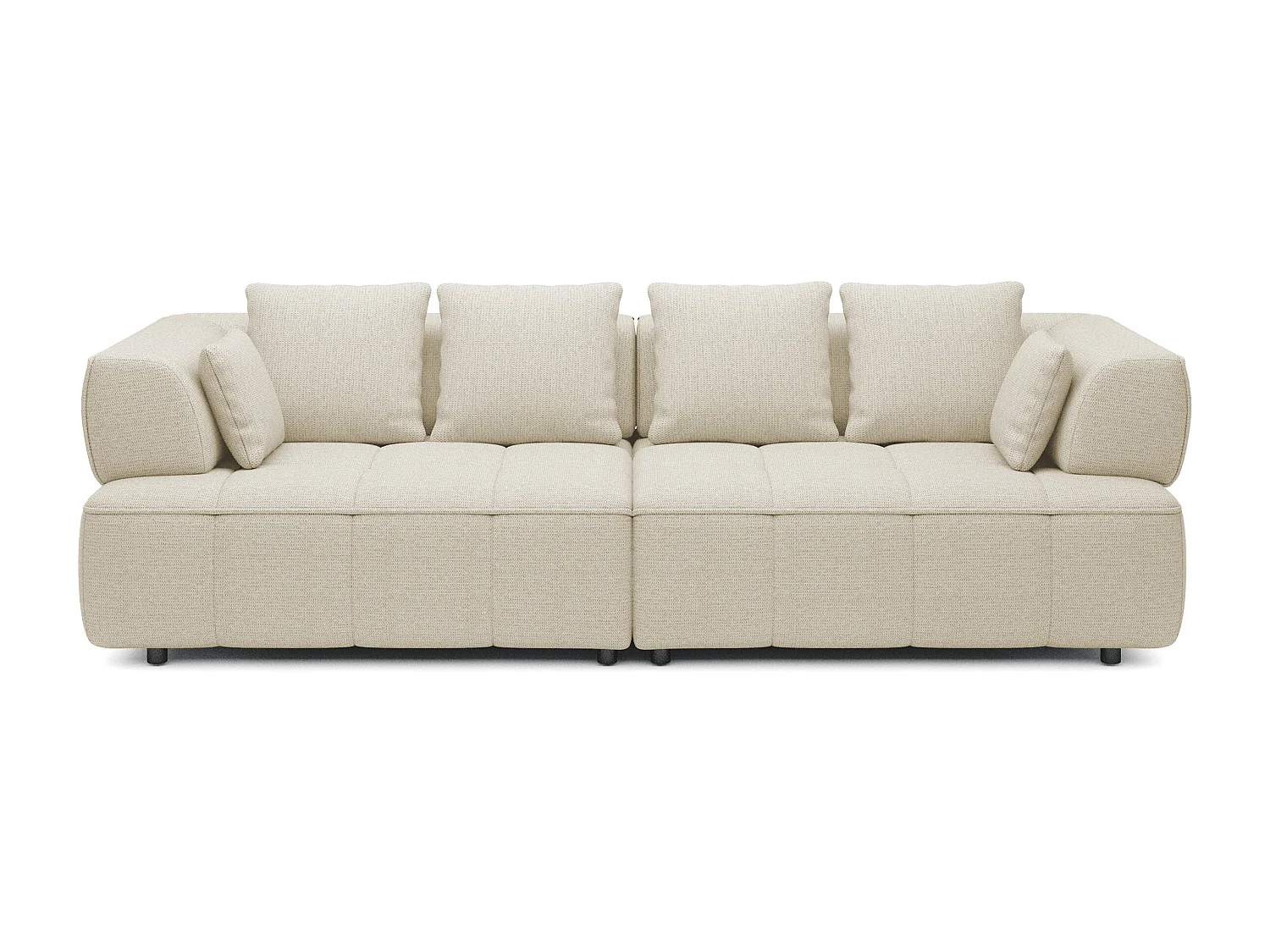 AULA BigSofa z regulowaną głębokością siedziska, bez funkcji spania, regulowane oparcia, nowoczesny design, jasny beż, 284x111x84/75 cm