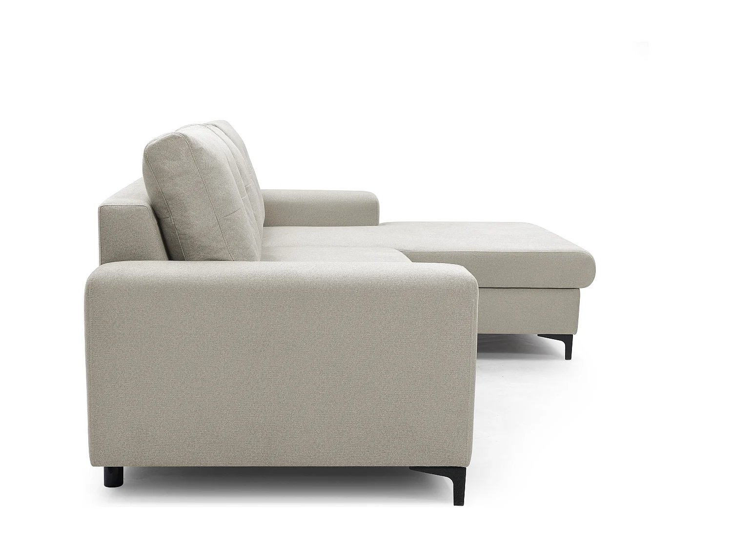 Ecksofa AVRA mit Schlaffunktion, Stauraum, rechte Seite, 251x165x85 cm, Farbe: WEISS