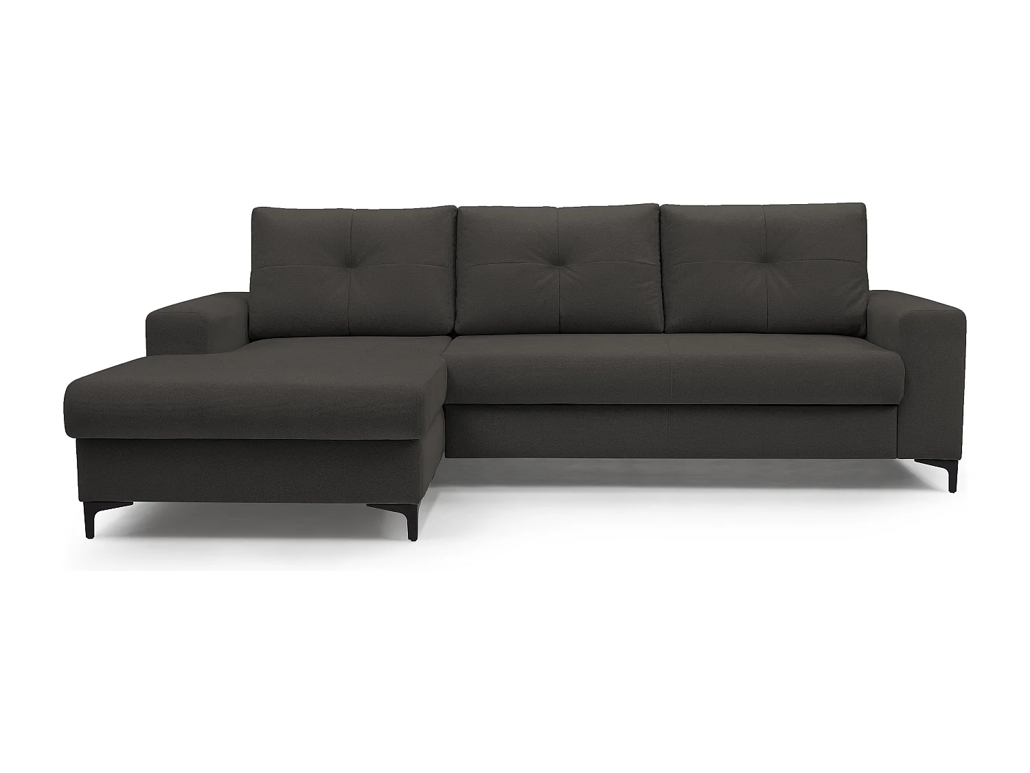 Narożnik AVRA, funkcja spania, pojemnik, lewa strona, 251x165x85 cm, kolor: GRAFIT