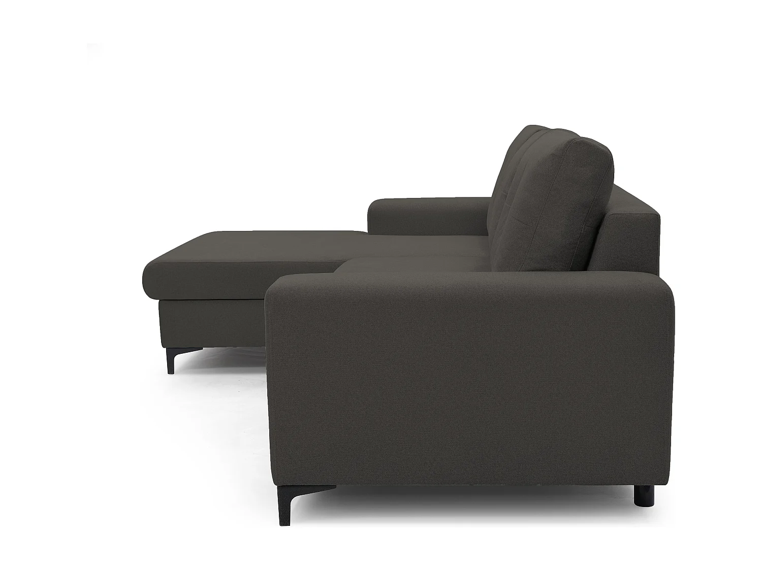 Narożnik AVRA, funkcja spania, pojemnik, lewa strona, 251x165x85 cm, kolor: GRAFIT