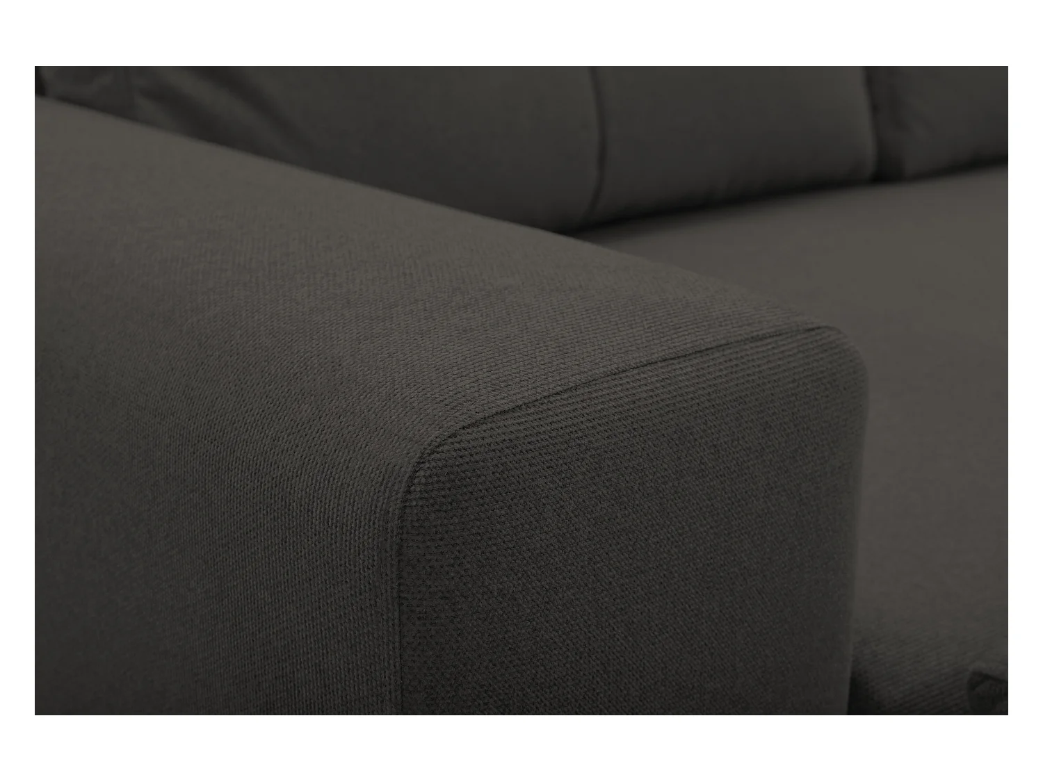 Canapé d'angle AVRA convertible, coffre de rangement, côté gauche, 251x165x85 cm, couleur : GRAFIT