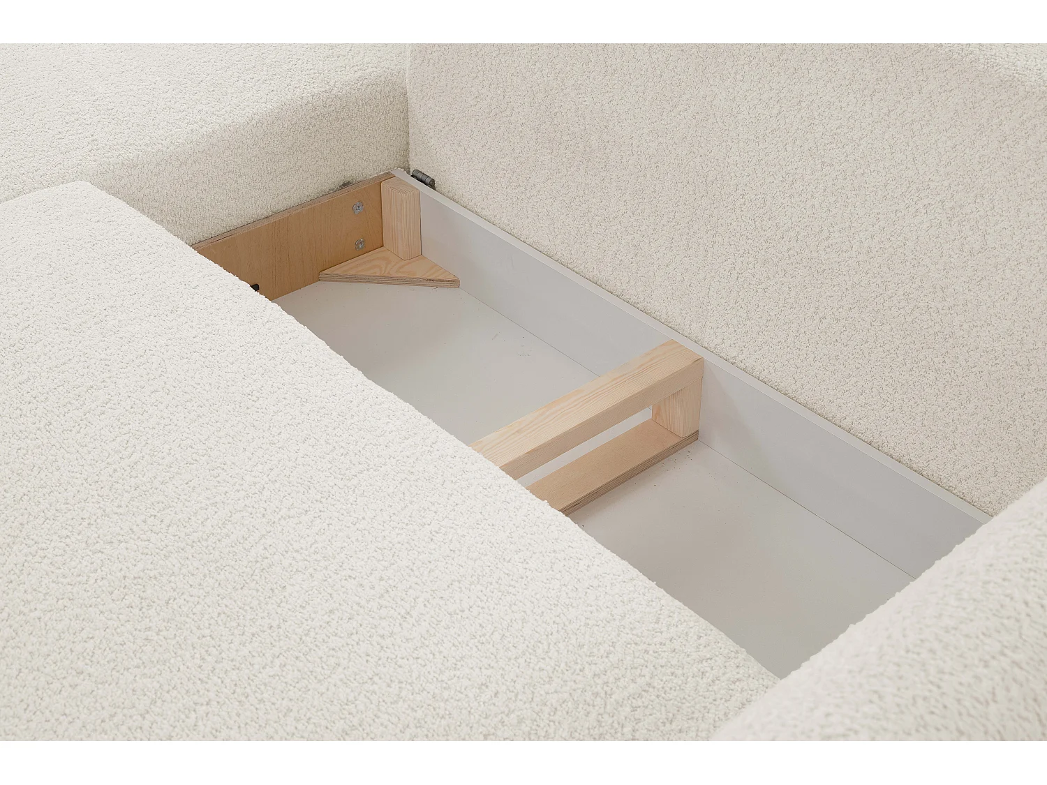 Ecksofa ADEL mit Schlaffunktion und Bettkasten – L-Form, Metallfüße, verstellbar, 145x212cm, 257x90x171cm BEIGE RECHTS