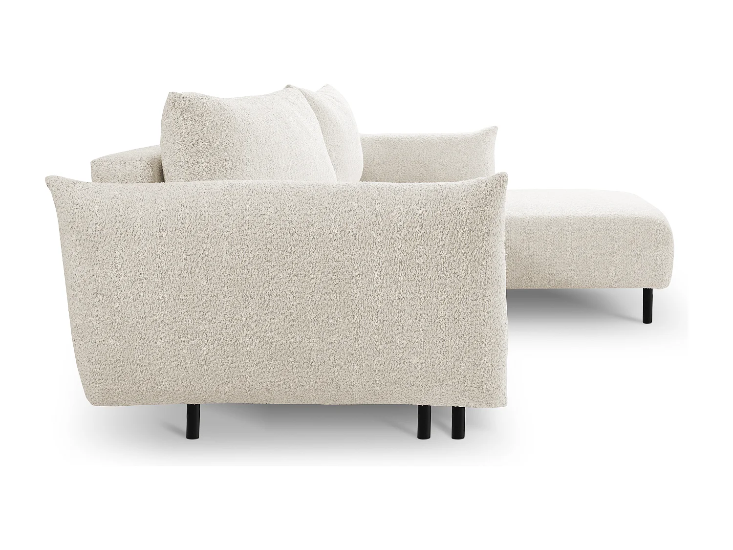 Hoekbank ADEL met slaapfunctie en opbergruimte – L-vorm, metalen poten, verstelbaar, 145x212 cm, 257x90x171 cm, BEIGE RECHTS