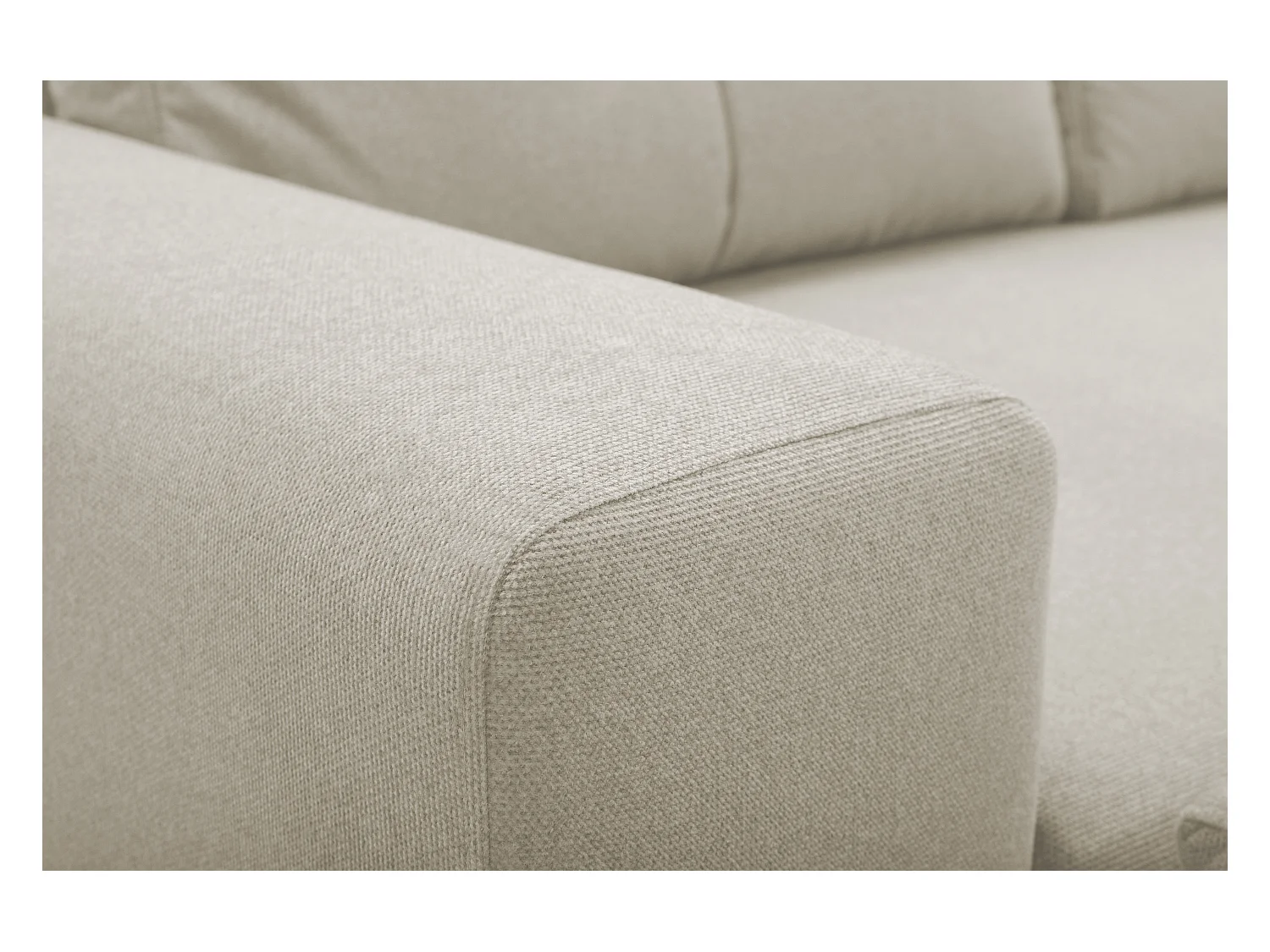 Canapé d'angle AVRA convertible, coffre de rangement, côté gauche, 251x165x85 cm, couleur : BEIGE