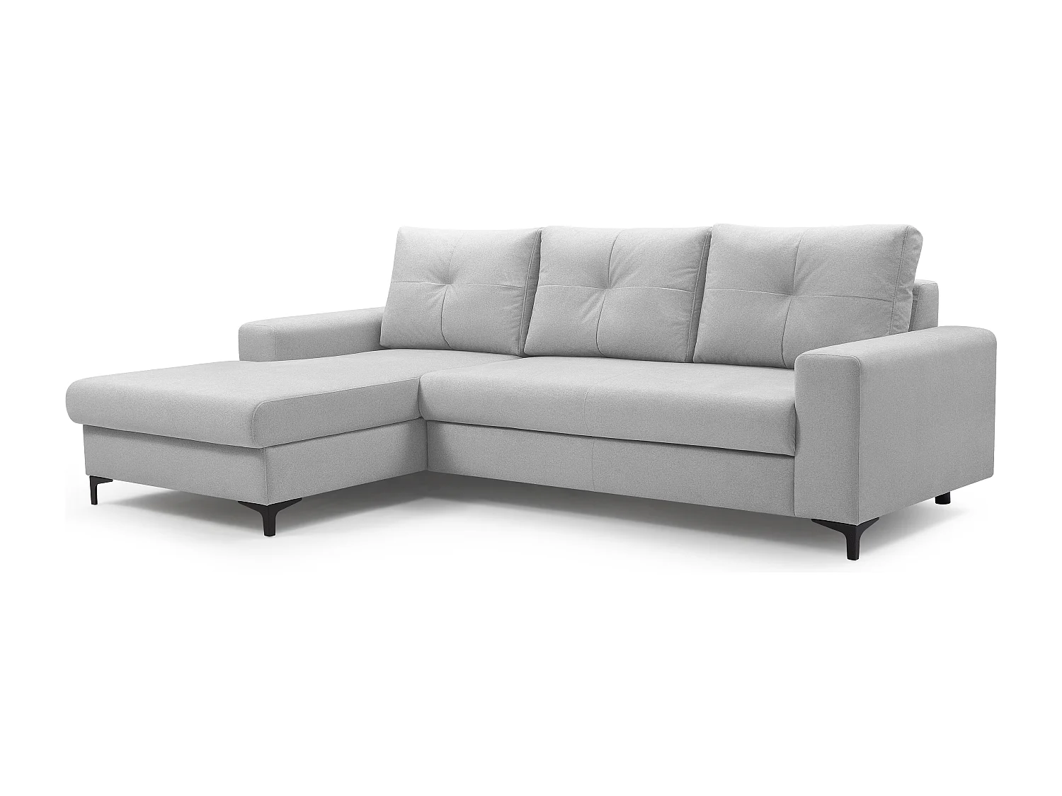 Ecksofa AVRA mit Schlaffunktion, Stauraum, linke Seite, 251x165x85 cm, Farbe: GRAU