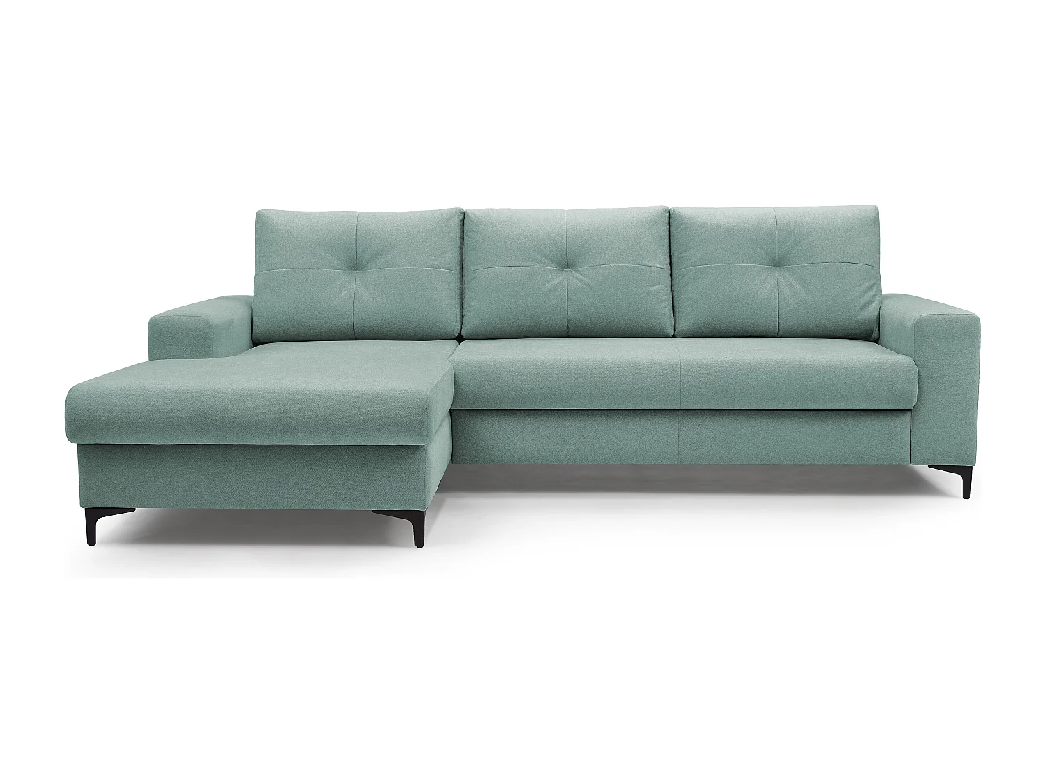 Ecksofa AVRA mit Schlaffunktion, Stauraum, linke Seite, 251x165x85 cm, Farbe: HELLGRÜN
