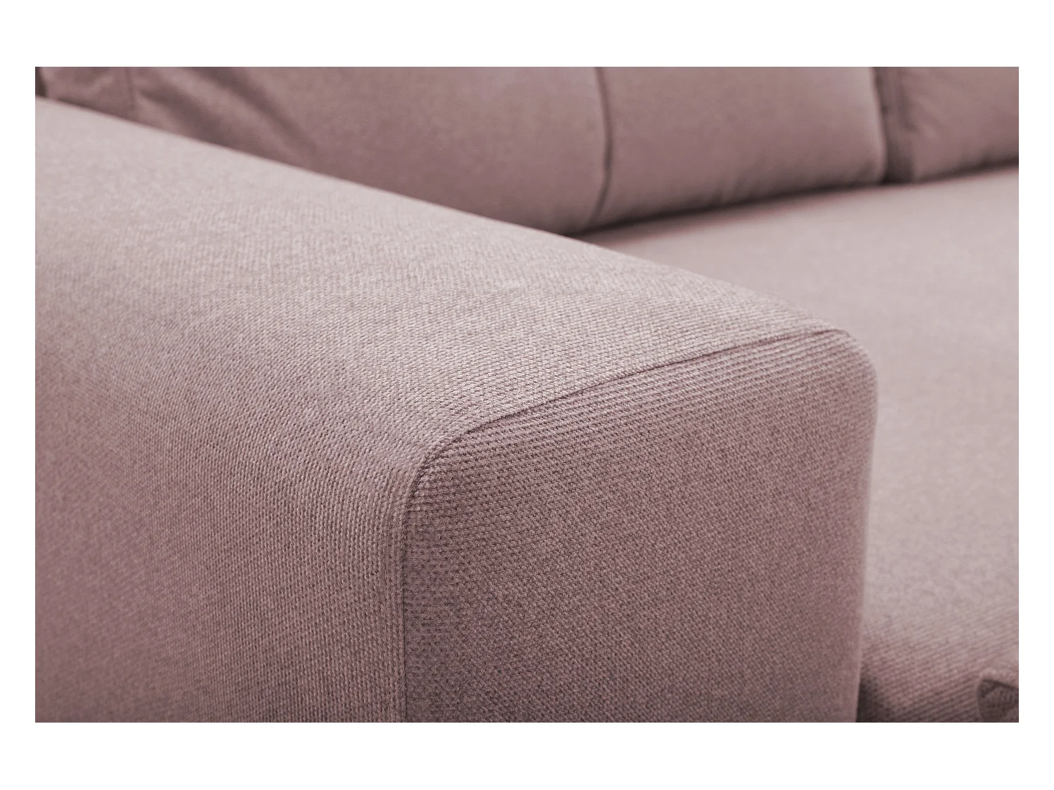 Canapé d'angle AVRA convertible, coffre de rangement, côté gauche, 251x165x85 cm, couleur : ROSE POUDRÉ