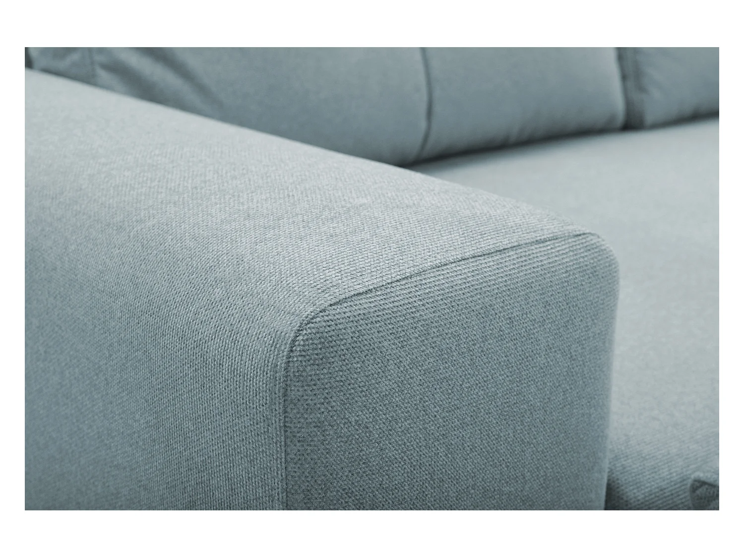 Canapé d'angle AVRA convertible, coffre de rangement, côté gauche, 251x165x85 cm, couleur : BLEU CLAIR