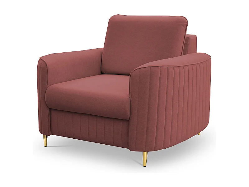 Stylowy Fotel LAREN Nowoczesny z Metalowymi Nogami W pełni Tapicerowane Oparcie Pianka PUR dla Najwyższego Komfortu 100x85x94cm BURGUND