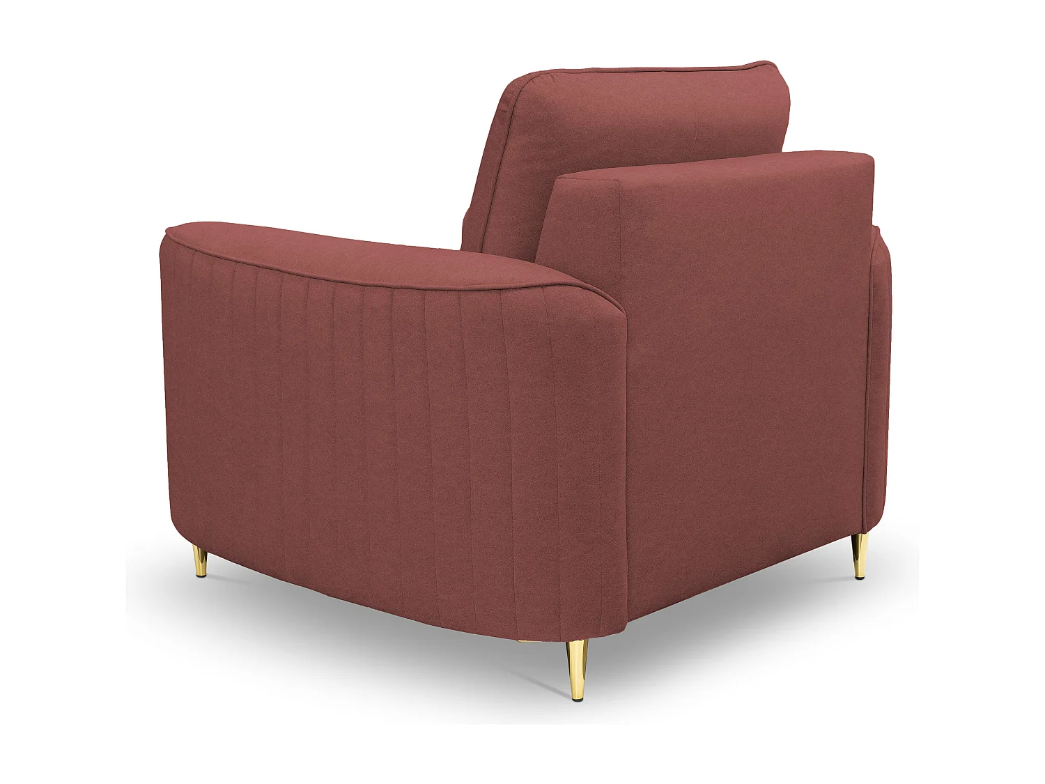 Stijlvolle Fauteuil LAREN Modern met Metalen Poten Volledig Bekleed Rugleuning PUR-Schuim voor Optimaal Comfort 100x85x94cm BURGUND