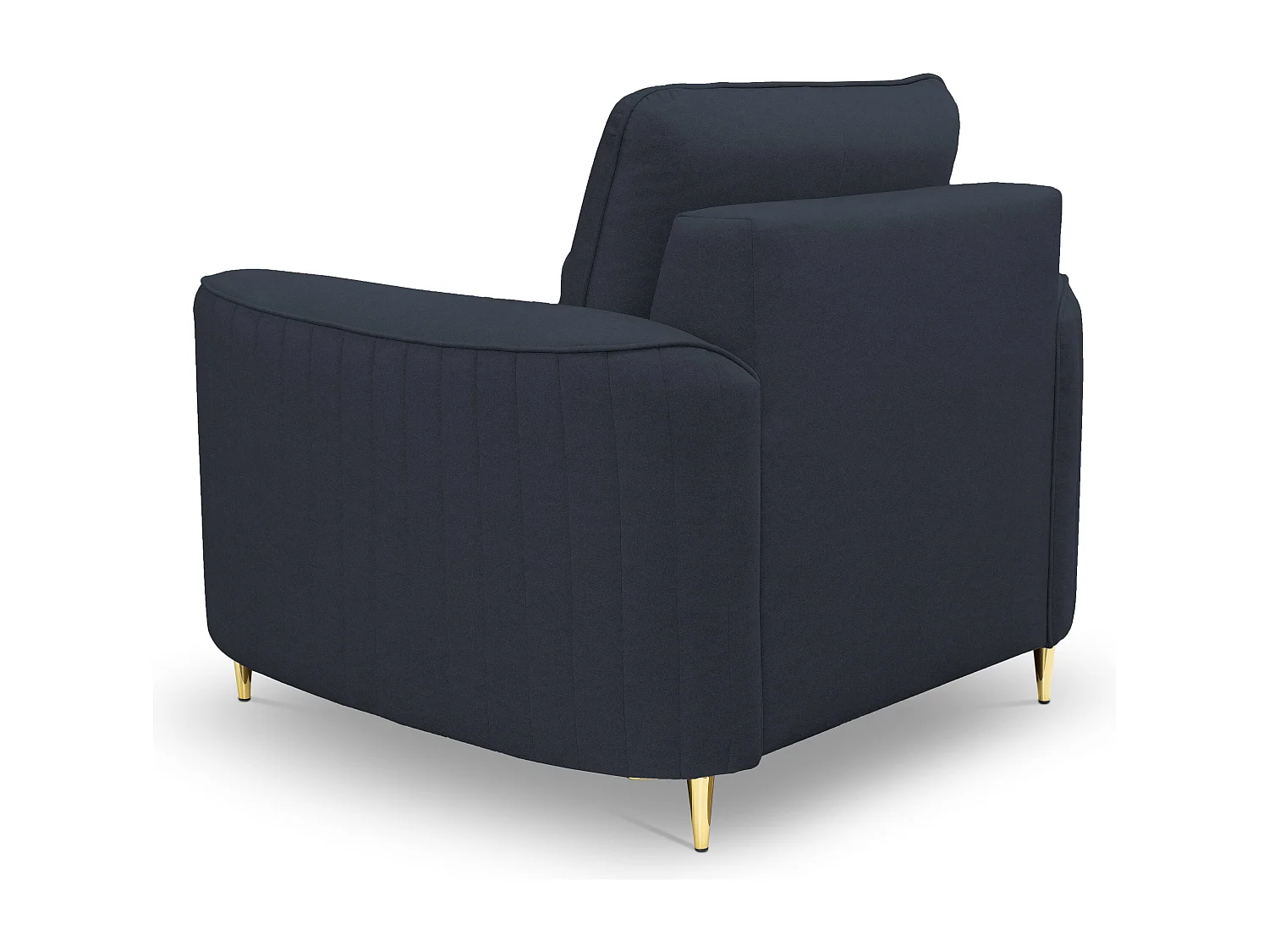 Stilvoller Sessel LAREN Modern mit Metallbeinen Vollständig Gepolstertes Rückenteil PUR-Schaum für Höchsten Komfort 100x85x94cm NAVYBLAU