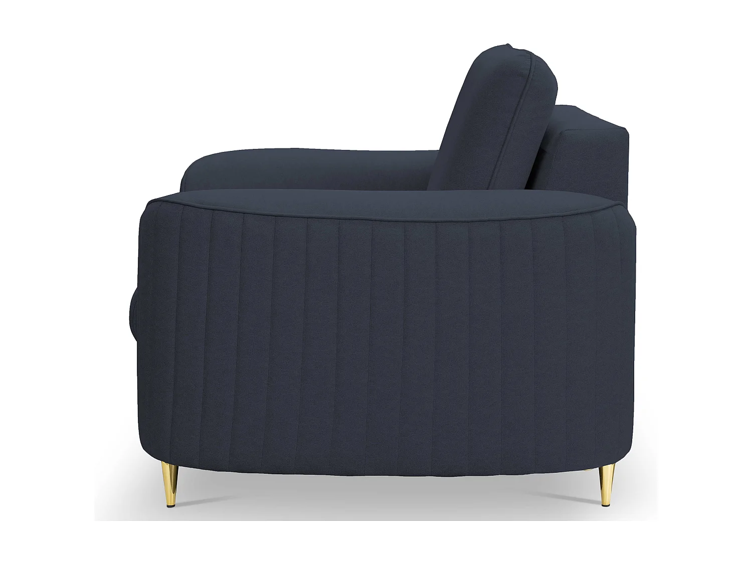 Stilvoller Sessel LAREN Modern mit Metallbeinen Vollständig Gepolstertes Rückenteil PUR-Schaum für Höchsten Komfort 100x85x94cm NAVYBLAU