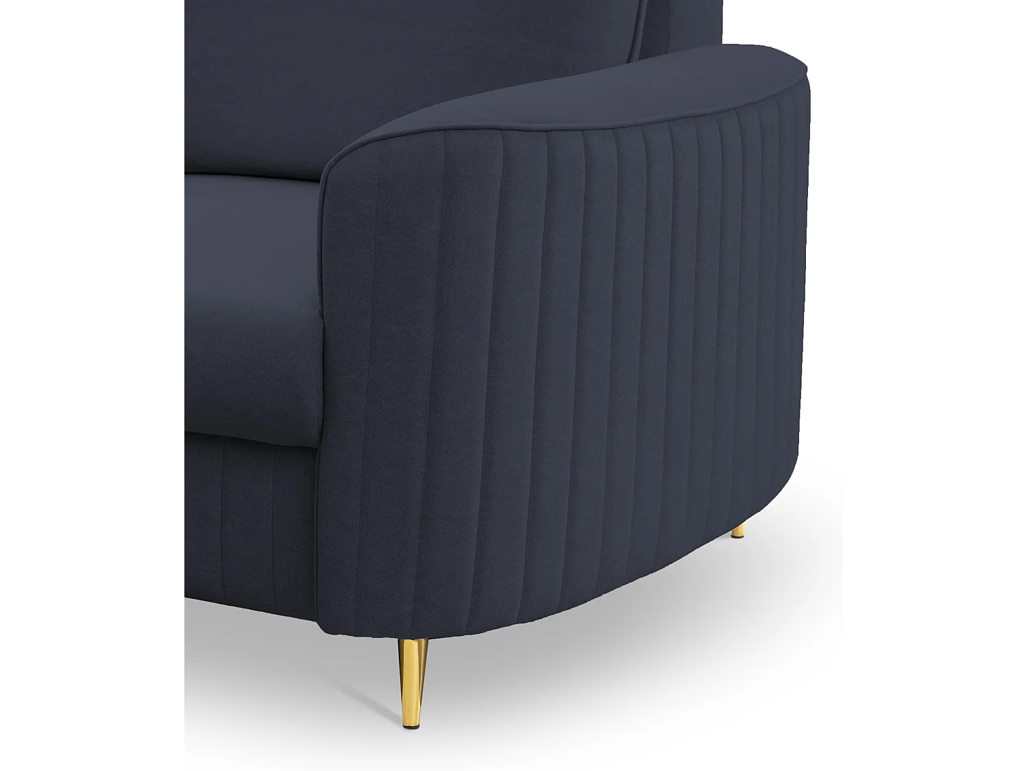 Stilvoller Sessel LAREN Modern mit Metallbeinen Vollständig Gepolstertes Rückenteil PUR-Schaum für Höchsten Komfort 100x85x94cm NAVYBLAU