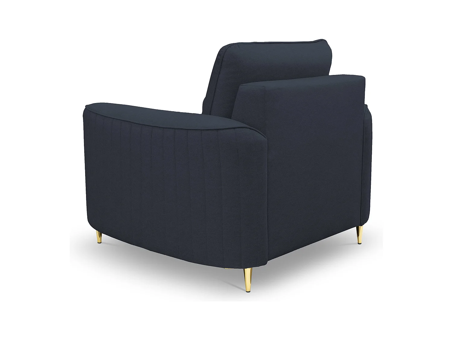 Stylowy Fotel LAREN Nowoczesny z Metalowymi Nogami W pełni Tapicerowane Oparcie Pianka PUR dla Najwyższego Komfortu 100x85x94cm GRANATOWY