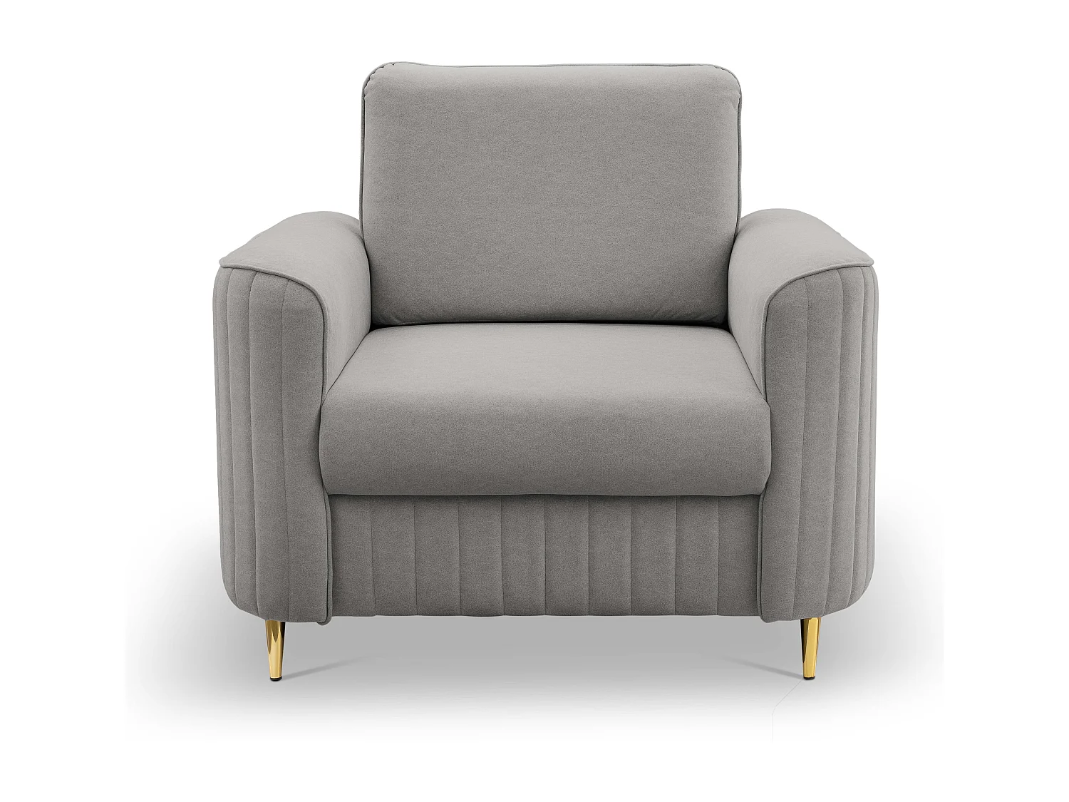 Stijlvolle Fauteuil LAREN Modern met Metalen Poten Volledig Bekleed Rugleuning PUR-Schuim voor Optimaal Comfort 100x85x94cm LICHTGRIJS