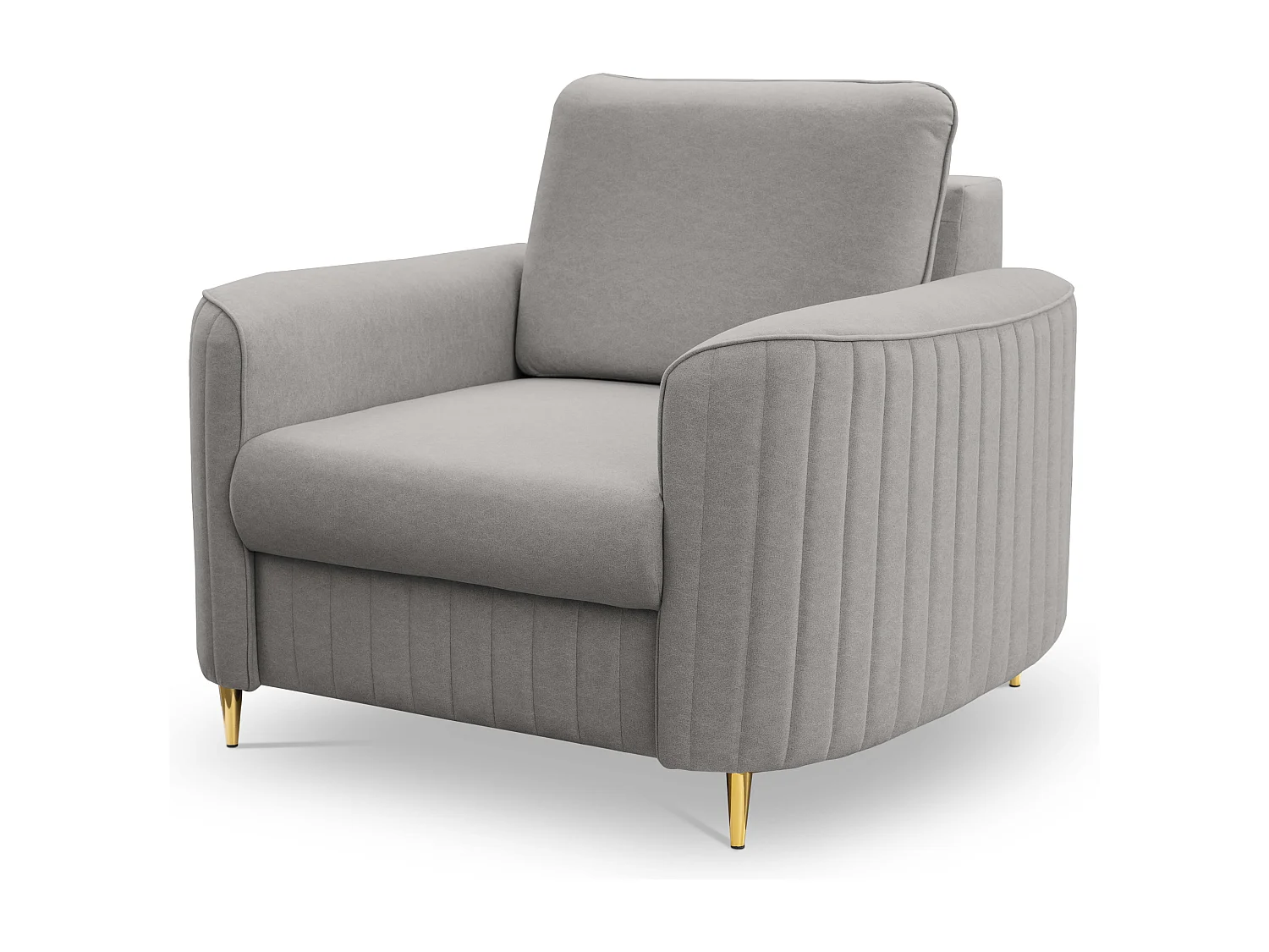 Stylowy Fotel LAREN Nowoczesny z Metalowymi Nogami W pełni Tapicerowane Oparcie Pianka PUR dla Najwyższego Komfortu 100x85x94cm JASNY SZARY