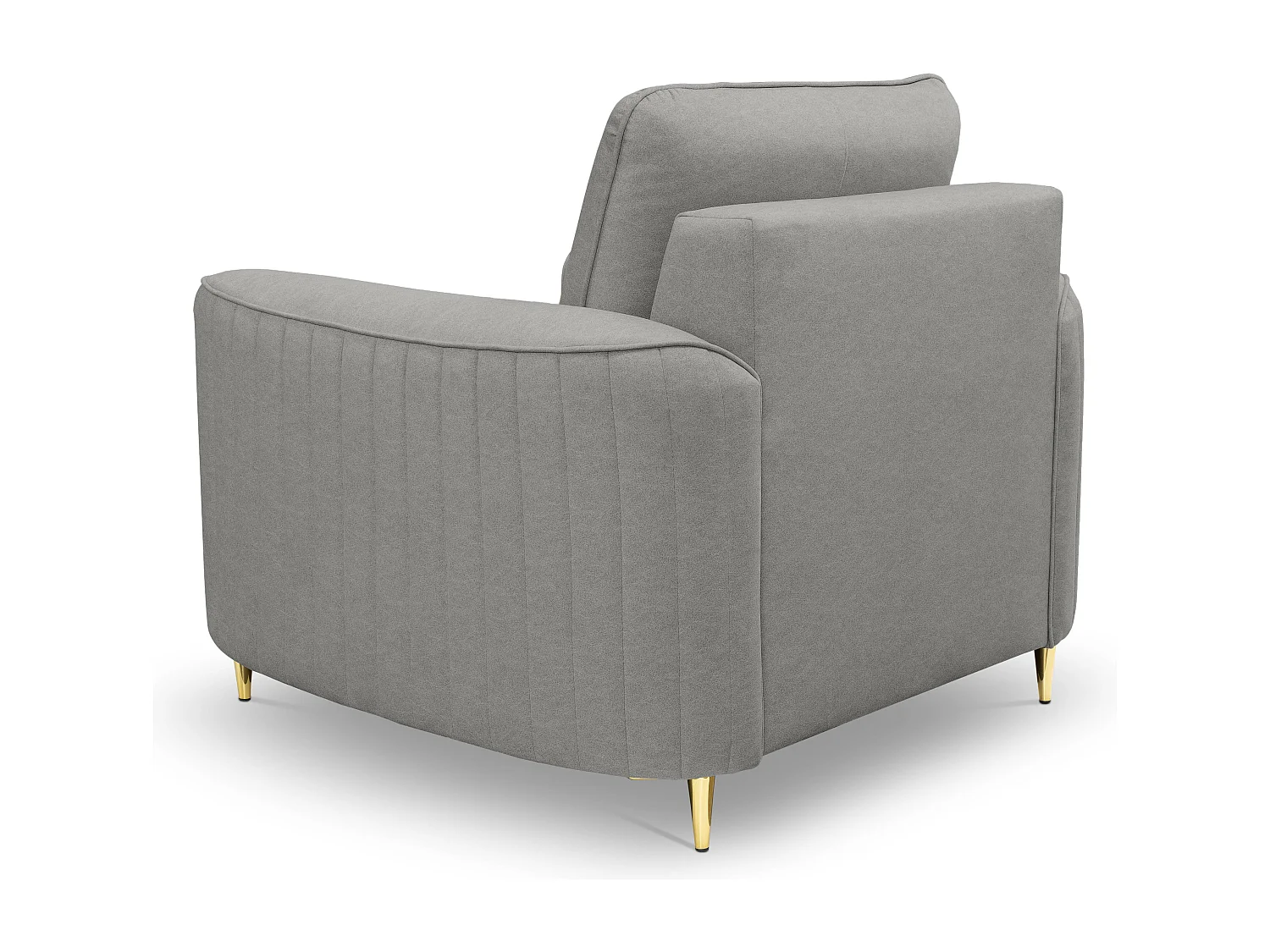 Stylowy Fotel LAREN Nowoczesny z Metalowymi Nogami W pełni Tapicerowane Oparcie Pianka PUR dla Najwyższego Komfortu 100x85x94cm JASNY SZARY