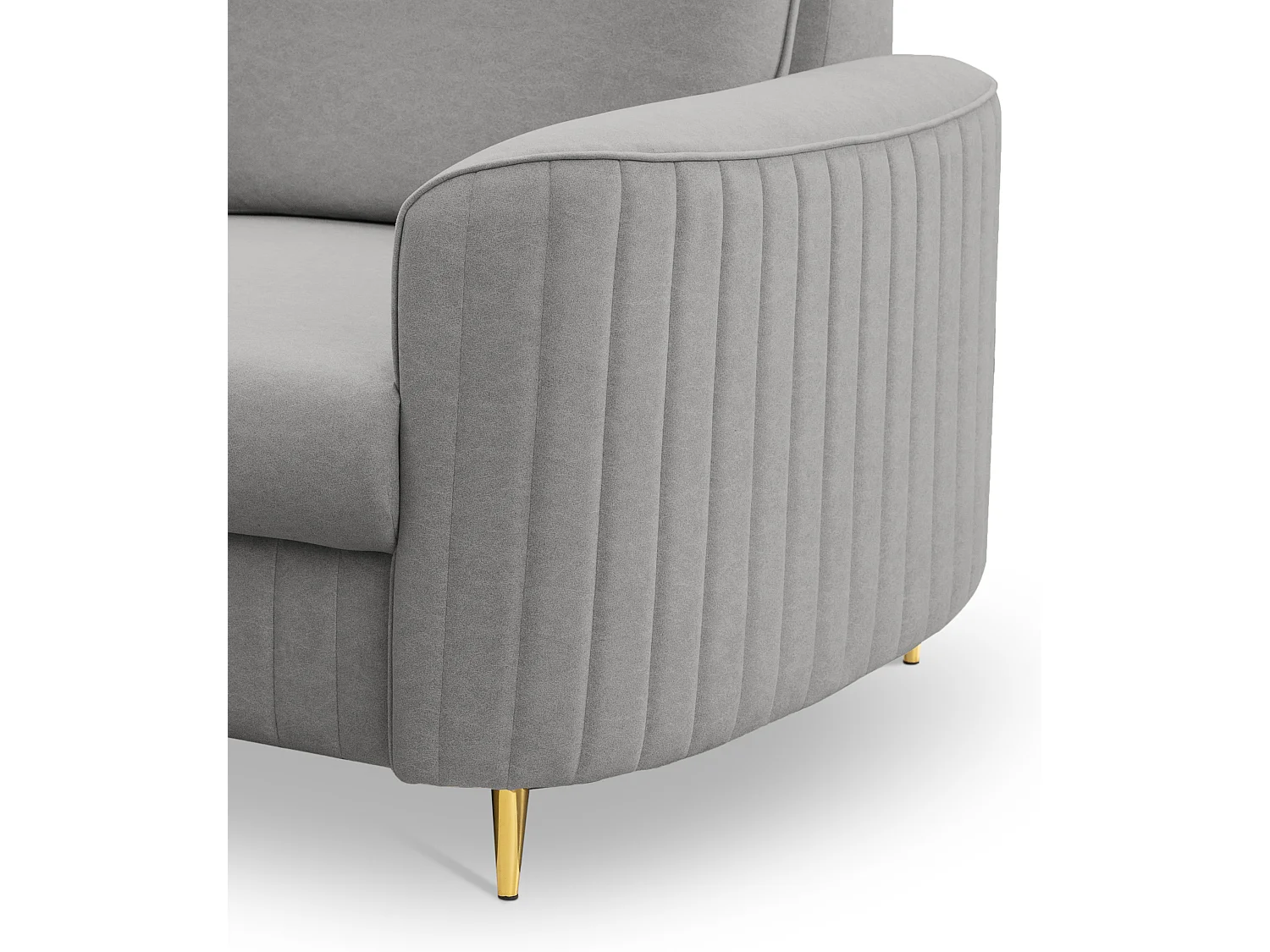 Stylowy Fotel LAREN Nowoczesny z Metalowymi Nogami W pełni Tapicerowane Oparcie Pianka PUR dla Najwyższego Komfortu 100x85x94cm JASNY SZARY