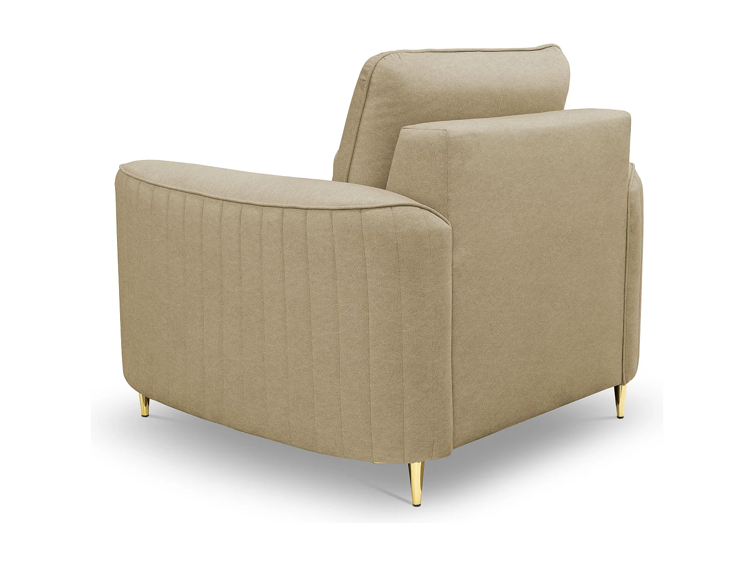 Stijlvolle Fauteuil LAREN Modern met Metalen Poten Volledig Bekleed Rugleuning PUR-Schuim voor Optimaal Comfort 100x85x94cm BEIGE