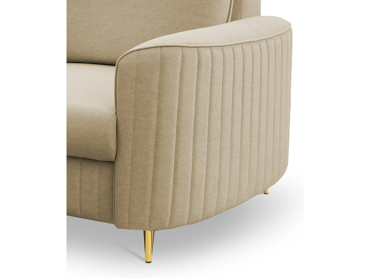 Stijlvolle Fauteuil LAREN Modern met Metalen Poten Volledig Bekleed Rugleuning PUR-Schuim voor Optimaal Comfort 100x85x94cm BEIGE