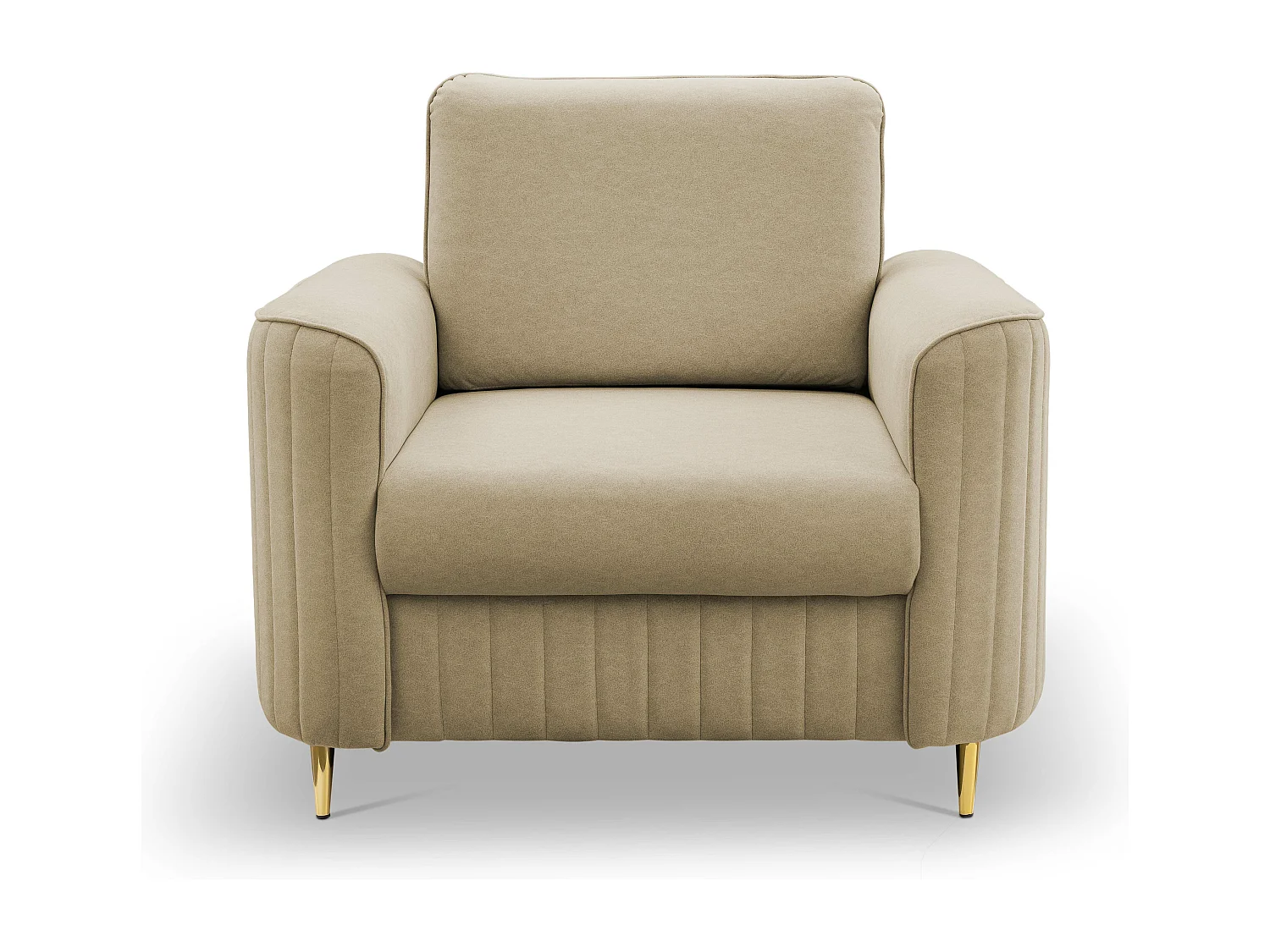 Stylowy Fotel LAREN Nowoczesny z Metalowymi Nogami W pełni Tapicerowane Oparcie Pianka PUR dla Najwyższego Komfortu 100x85x94cm BEŻOWY