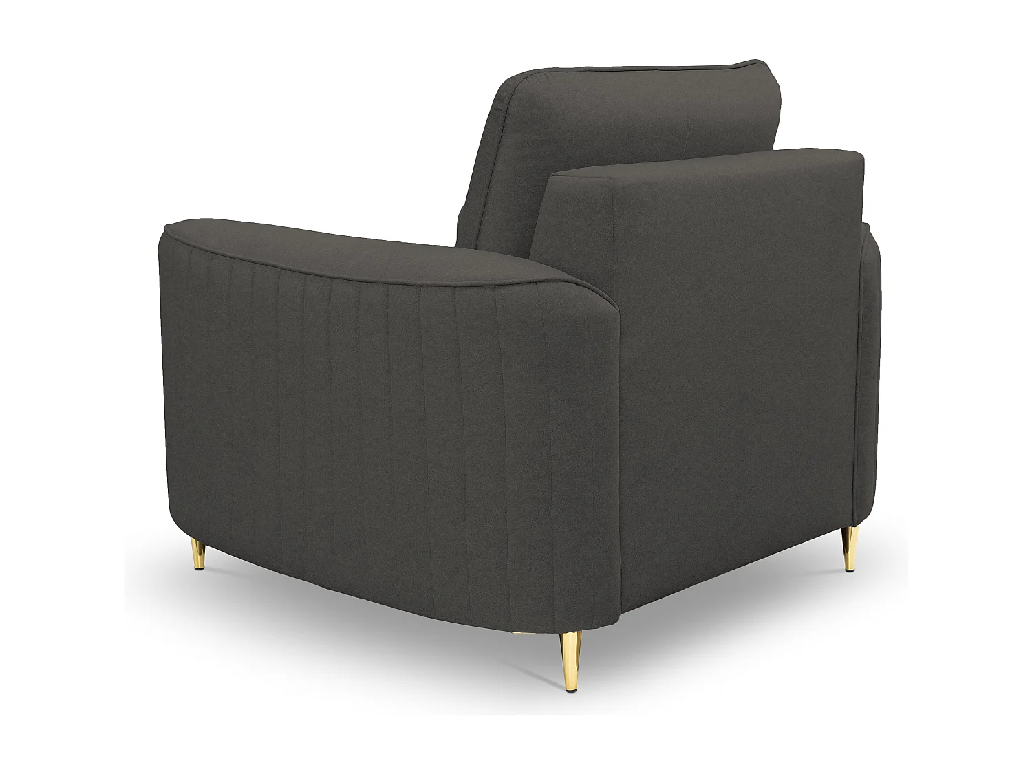 Stylowy Fotel LAREN Nowoczesny z Metalowymi Nogami W pełni Tapicerowane Oparcie Pianka PUR dla Najwyższego Komfortu 100x85x94cm CIEMNOSZARY