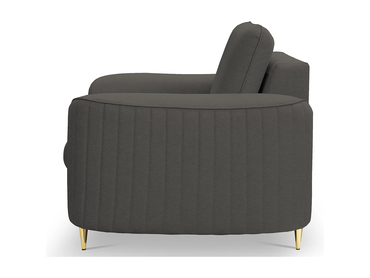 Stylowy Fotel LAREN Nowoczesny z Metalowymi Nogami W pełni Tapicerowane Oparcie Pianka PUR dla Najwyższego Komfortu 100x85x94cm CIEMNOSZARY