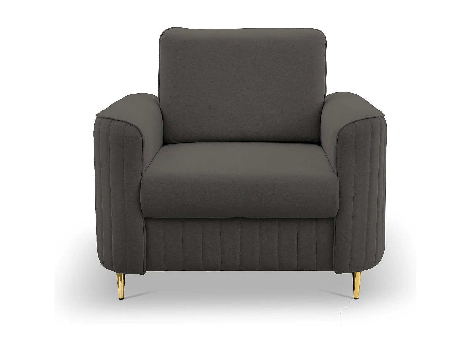 Stijlvolle Fauteuil LAREN Modern met Metalen Poten Volledig Bekleed Rugleuning PUR-Schuim voor Optimaal Comfort 100x85x94cm DONKERGRIJS