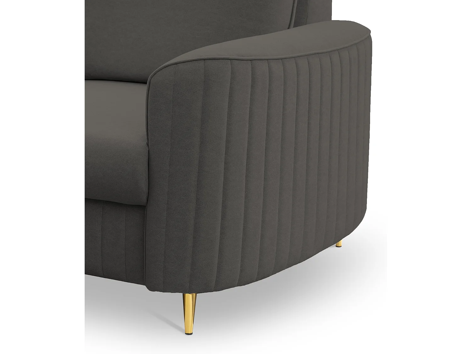 Stijlvolle Fauteuil LAREN Modern met Metalen Poten Volledig Bekleed Rugleuning PUR-Schuim voor Optimaal Comfort 100x85x94cm DONKERGRIJS