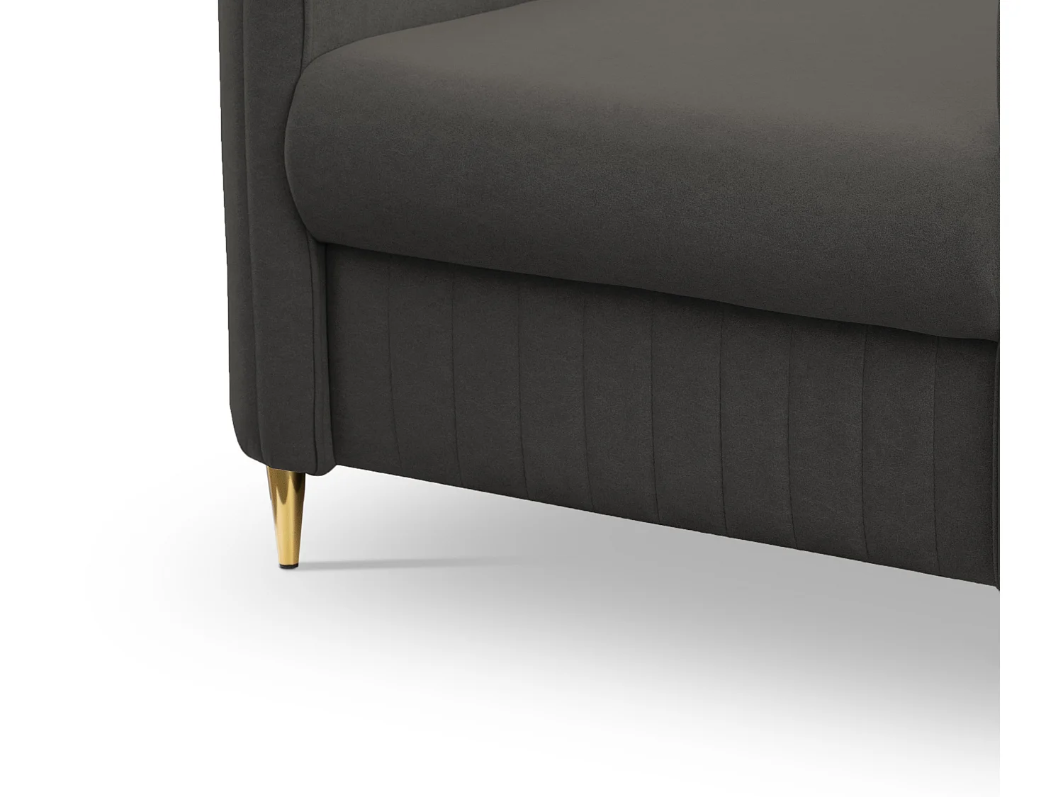 Stijlvolle Fauteuil LAREN Modern met Metalen Poten Volledig Bekleed Rugleuning PUR-Schuim voor Optimaal Comfort 100x85x94cm DONKERGRIJS